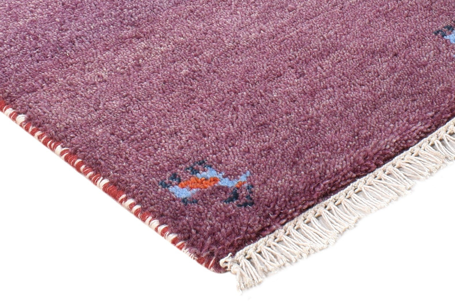 Margie Wool Purple Rug 1' X 2' Tribal Hand Knotted Southwestern Solid   7865089818773
