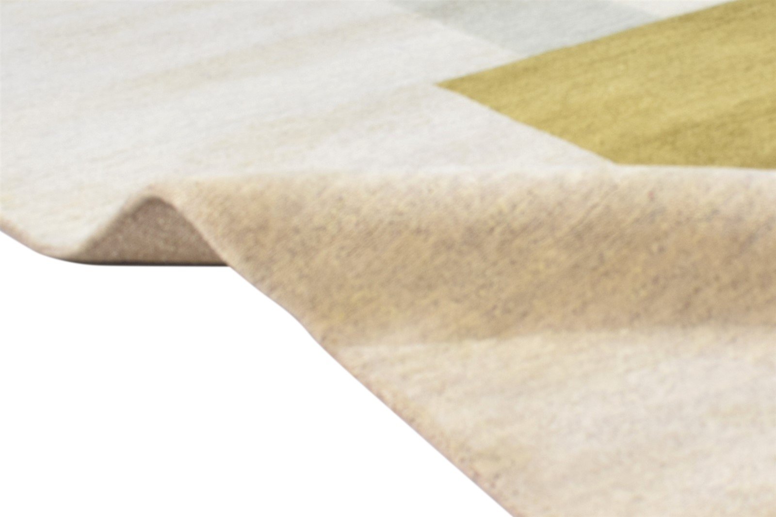 Wool / Silk Beige Rug 6X9 Modern Hand Knotted American Abstract Room Size Area Rug