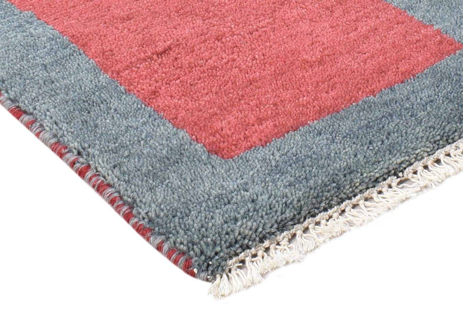 Red Wool Rug 1' X 2' Southwestern Hand Knotted Gabbeh Tribal Small Carpet Area Rug
