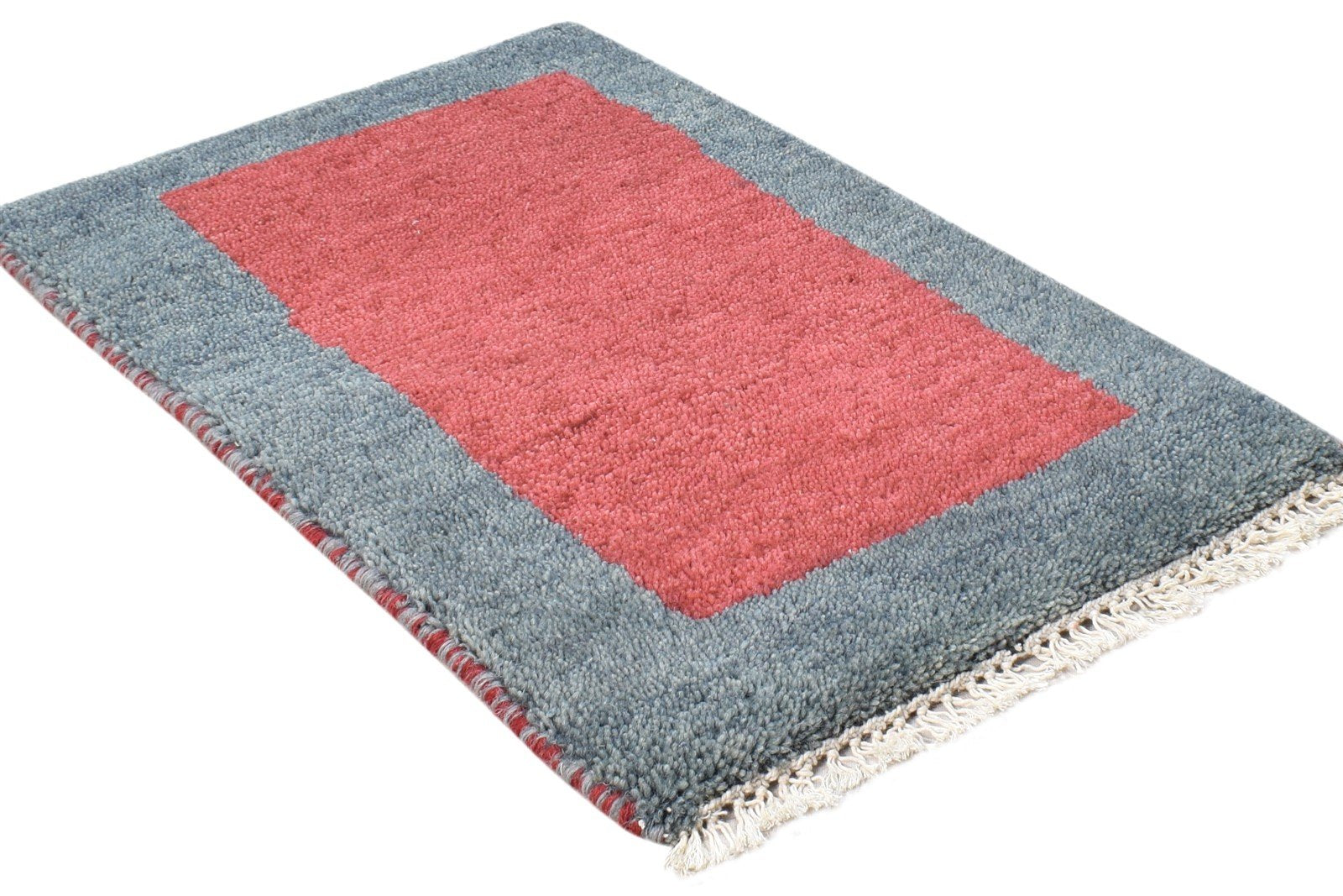Red Wool Rug 1' X 2' Southwestern Hand Knotted Gabbeh Tribal Small Carpet Area Rug