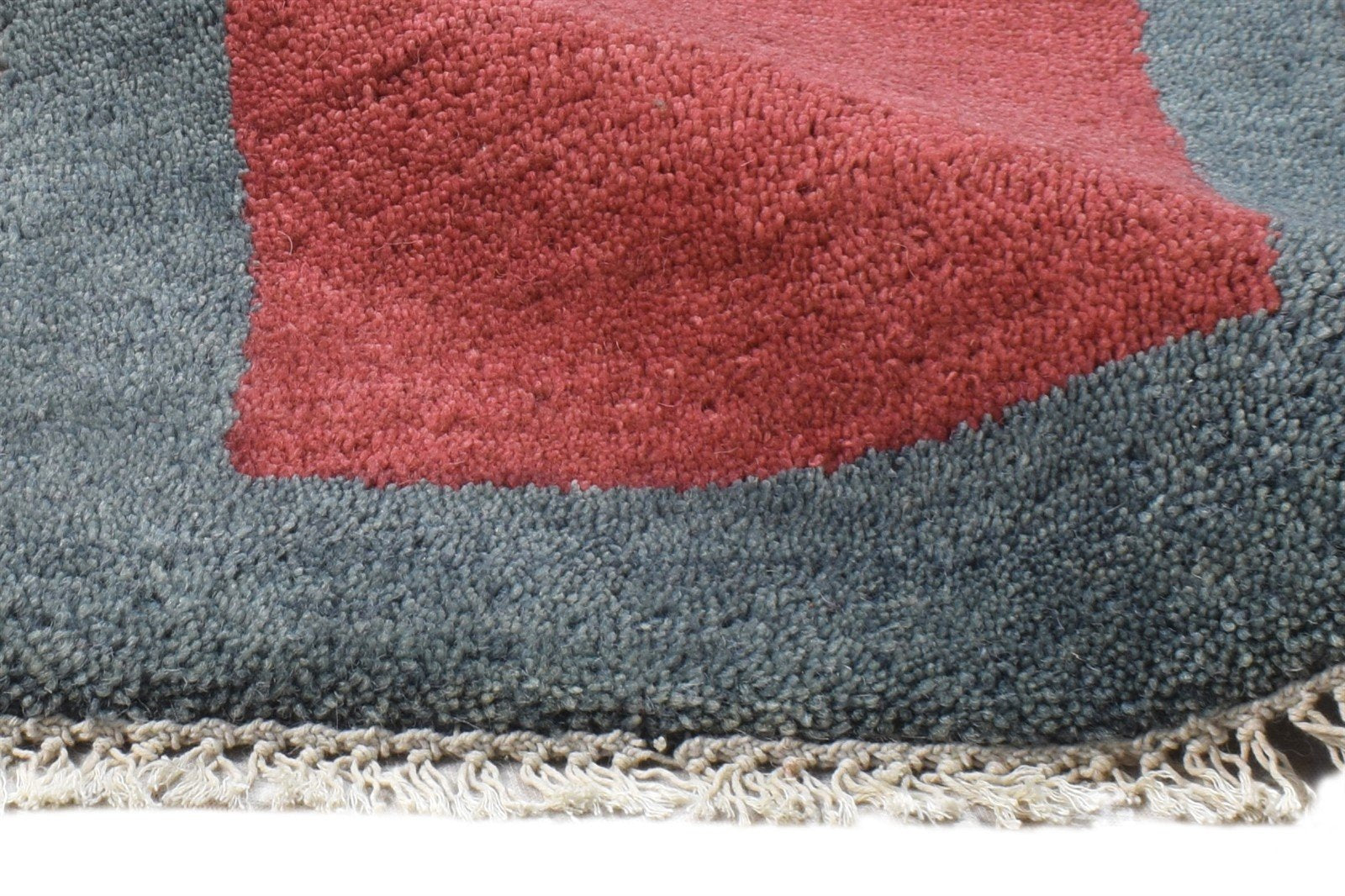 Red Wool Rug 1' X 2' Southwestern Hand Knotted Gabbeh Tribal Small Carpet Area Rug