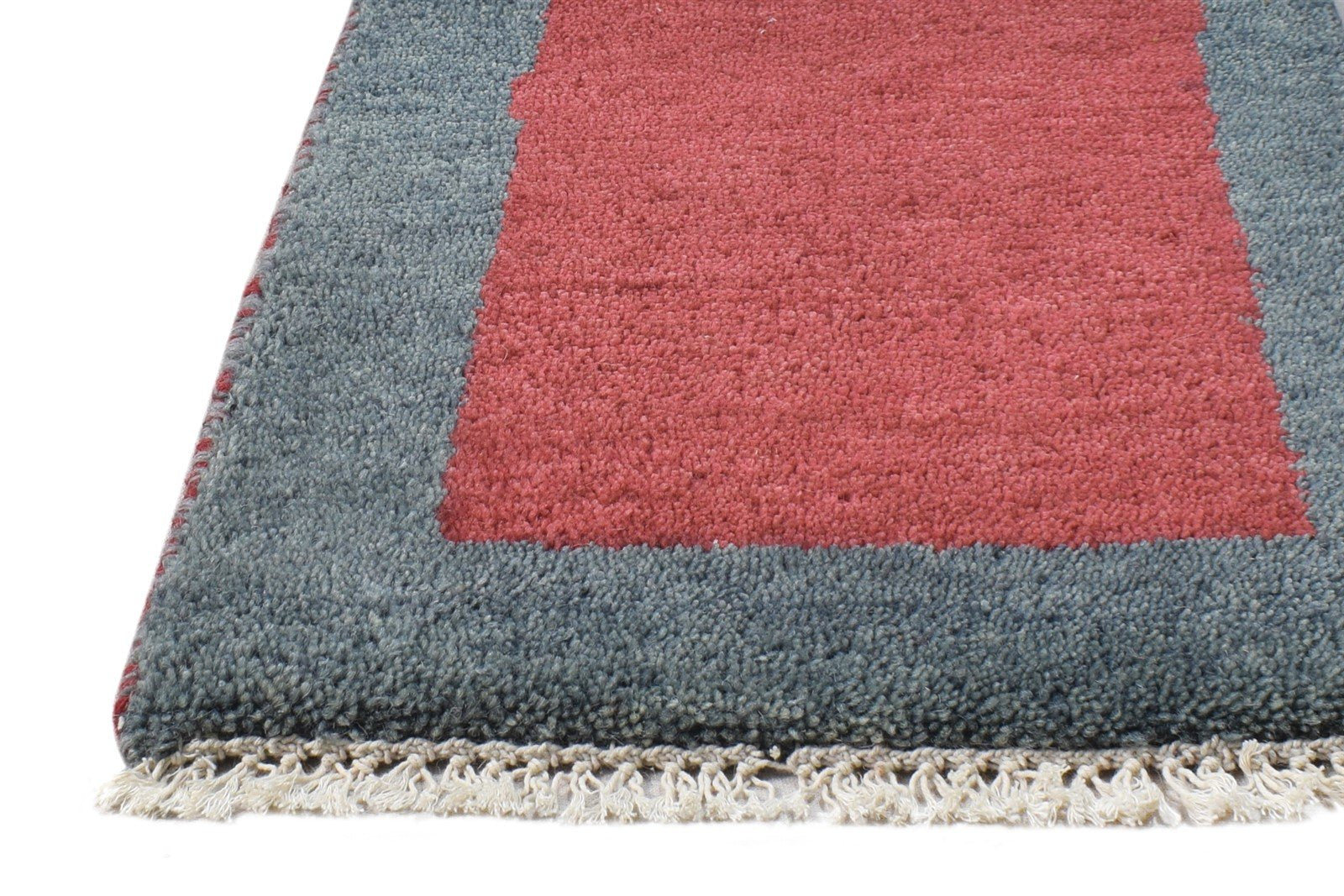 Red Wool Rug 1' X 2' Southwestern Hand Knotted Gabbeh Tribal Small Carpet Area Rug
