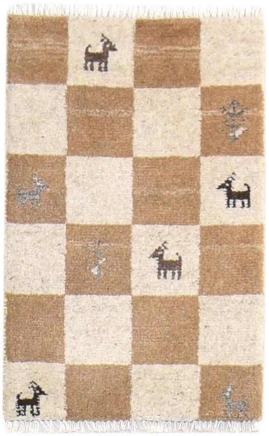 Beige Wool Rug 2' X 2' Southwestern Hand Knotted Gabbeh Tribal Small Carpet Area Rug