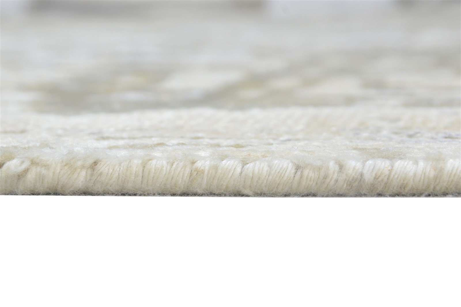 Cream Wool / Silk Rug 8X10 Modern Hand Knotted American Abstract Large Carpet Area Rug