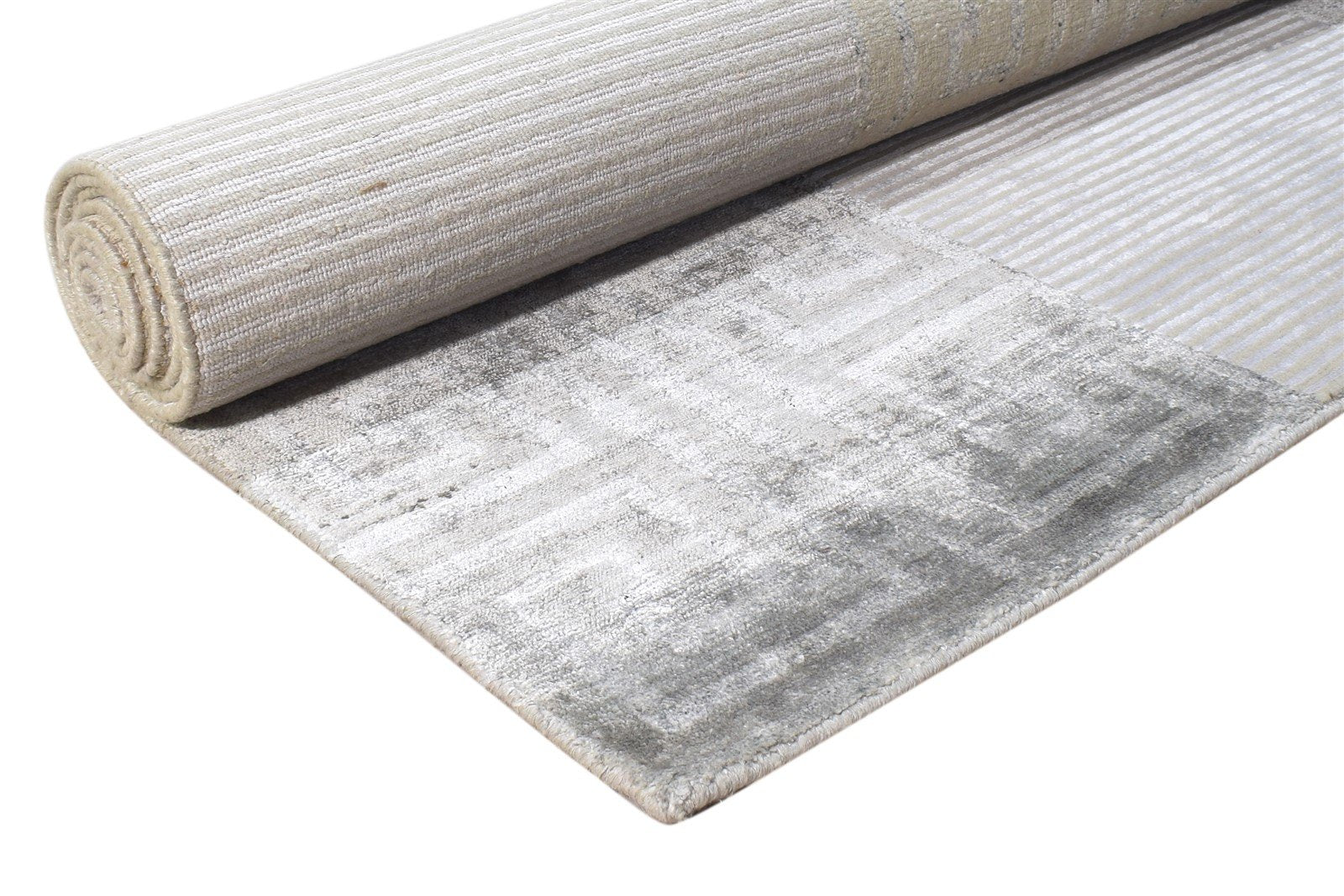 Hand Knotted Grey Silk Rug 6' X 9' Modern Moroccan Geometric Room Size Carpet Area Rug