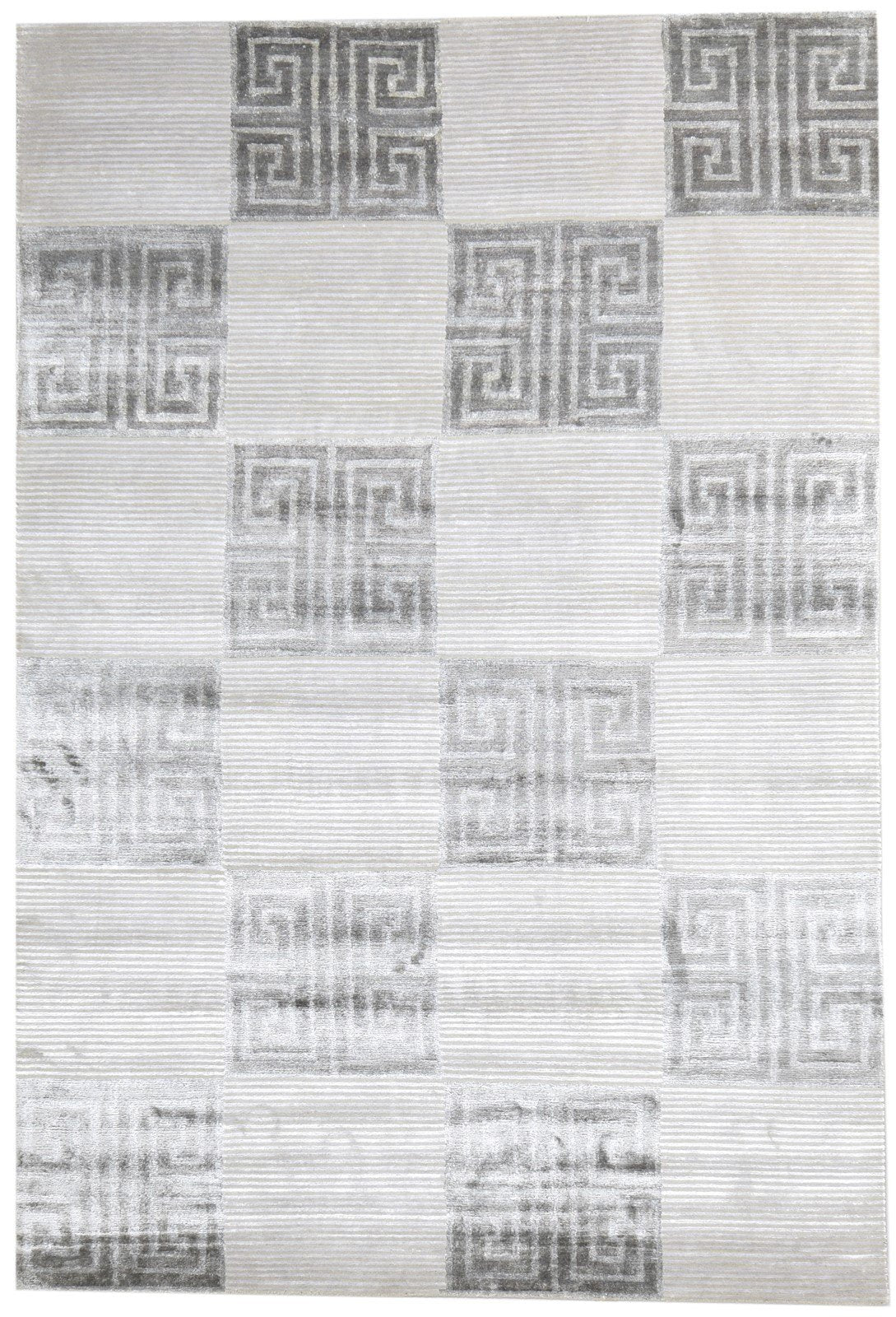 Hand Knotted Grey Silk Rug 6' X 9' Modern Moroccan Geometric Room Size Carpet Area Rug