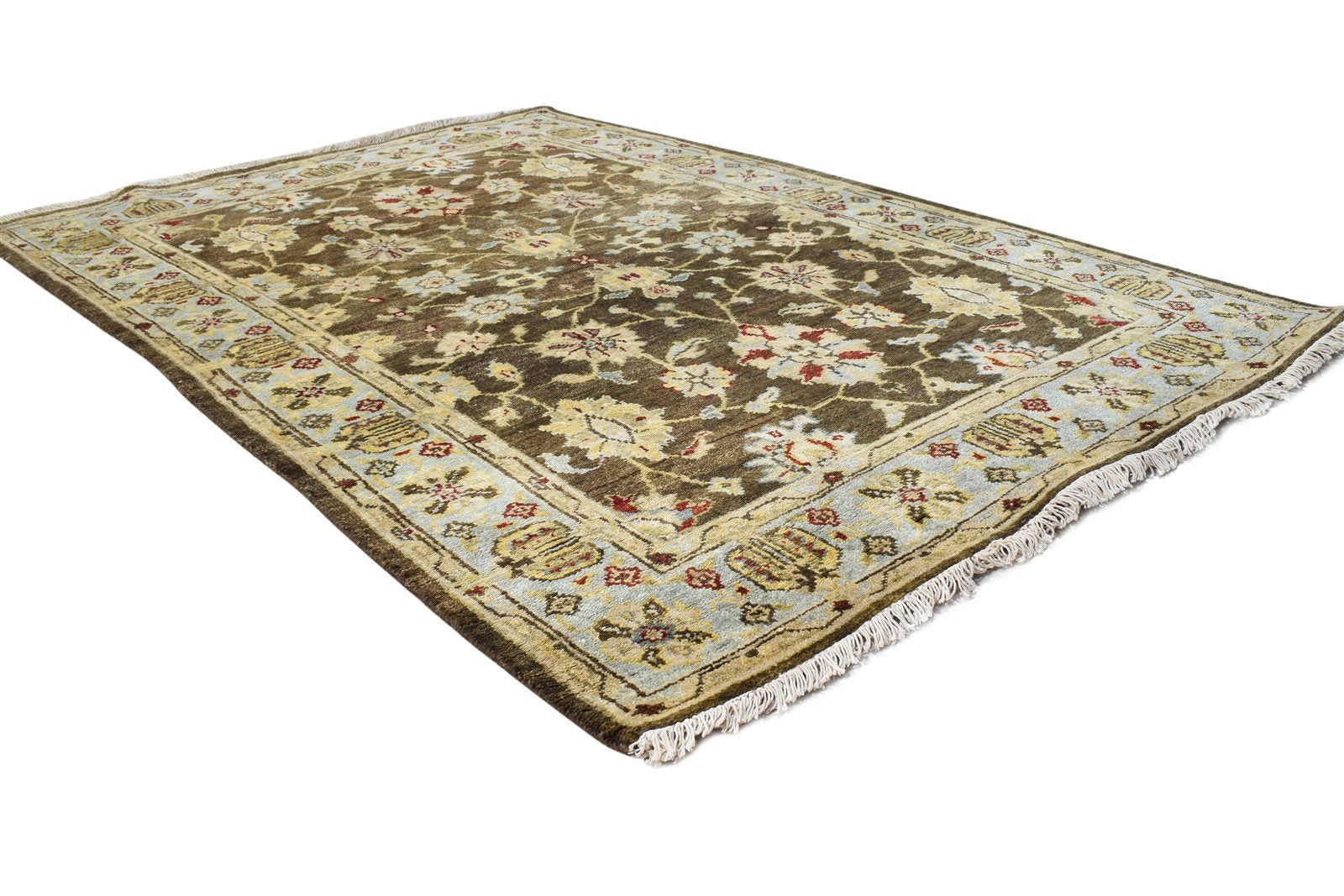 4' X 6' Rug Wool Brown Persian Hand Knotted Oushak Oriental Room Size Carpet Area Rug