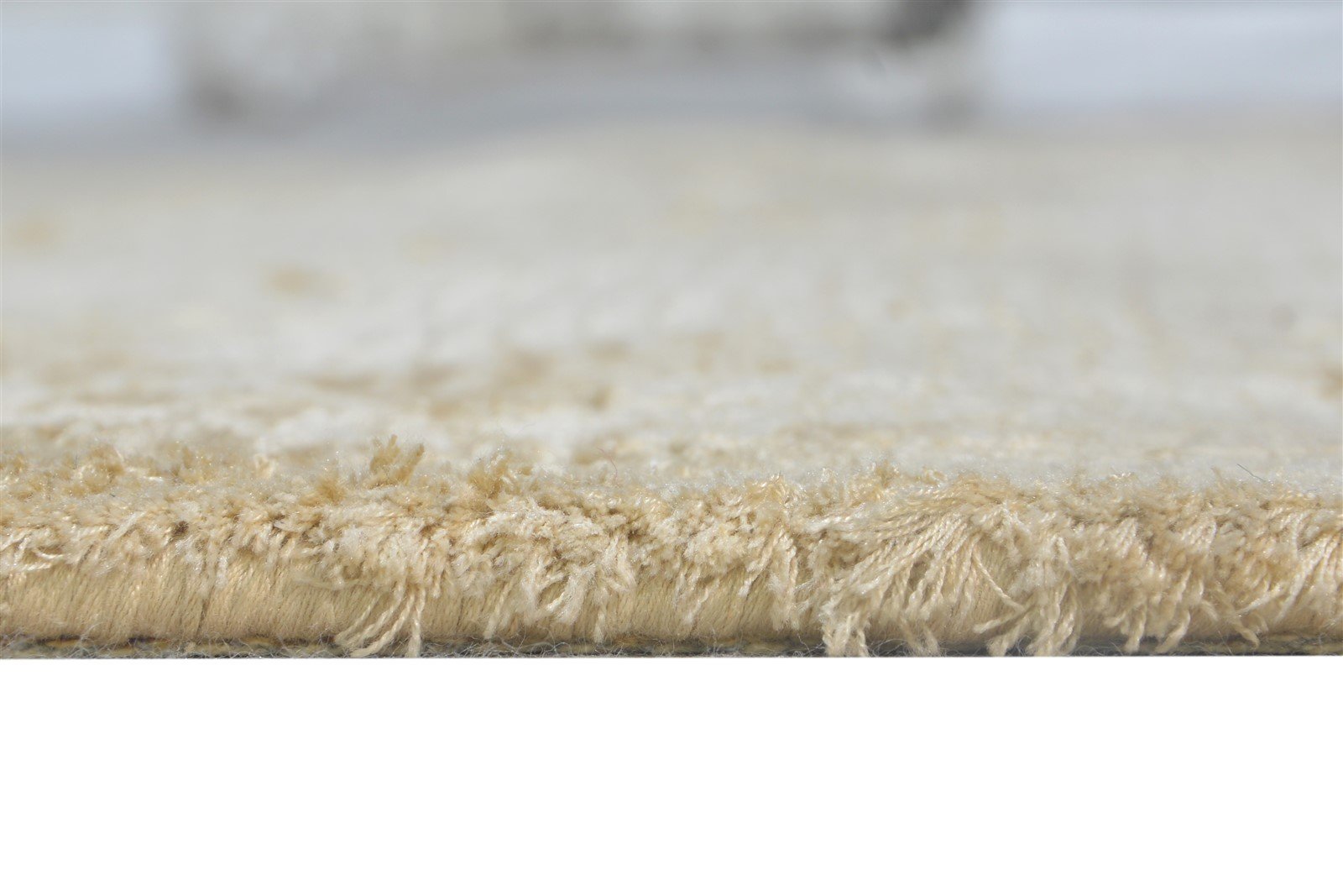 Silk Beige Rug 5' X 7' Modern Handloom Scandinavian Abstract Room Size Carpet Area Rug
