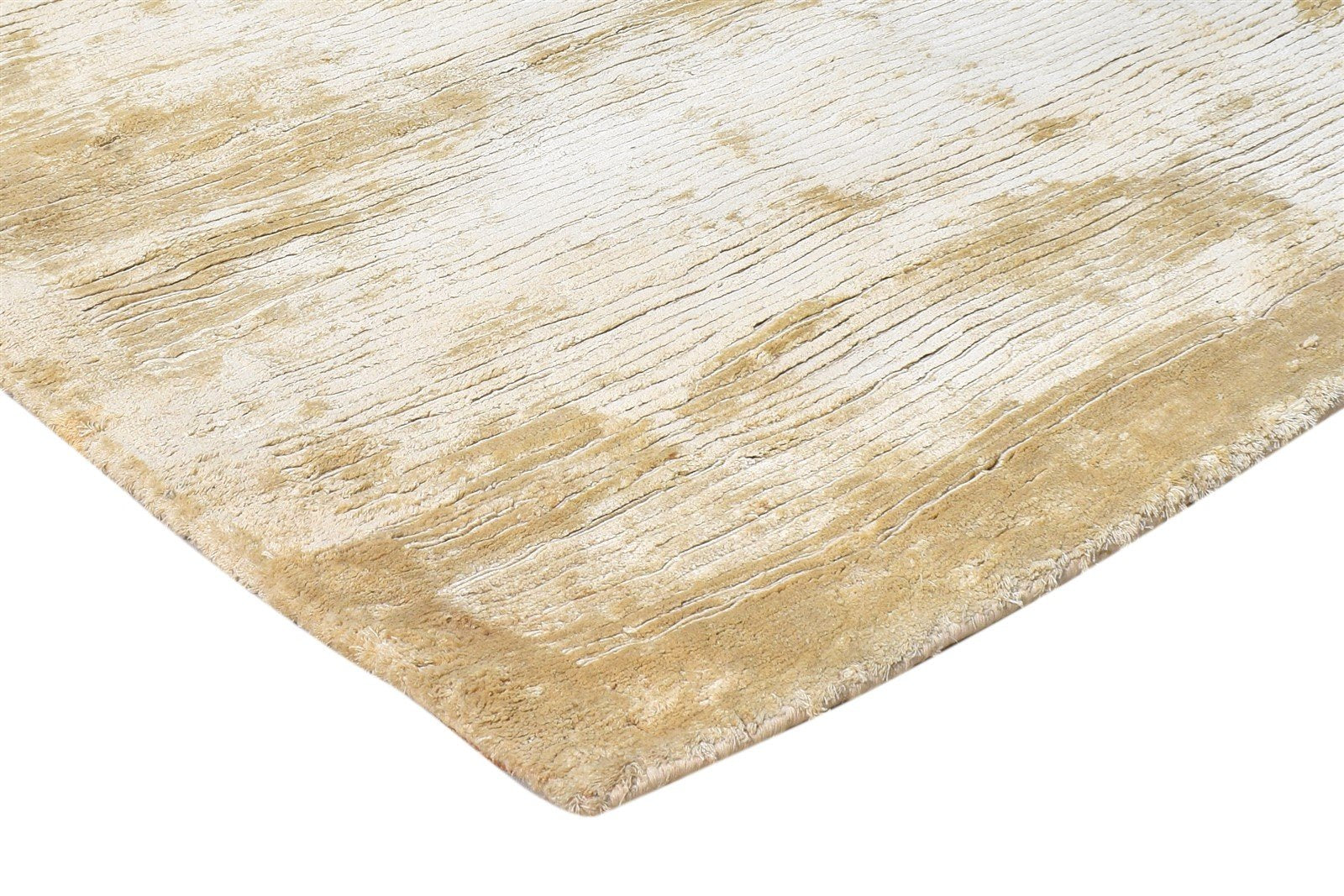 Silk Beige Rug 5' X 7' Modern Handloom Scandinavian Abstract Room Size Carpet Area Rug