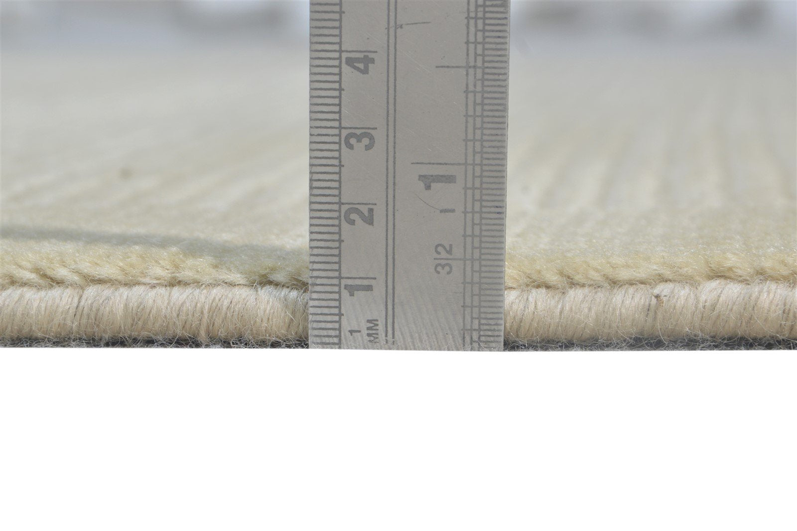Beige Silk Rug 4X6 Modern Hand Knotted Scandinavian Bordered Room Size Carpet Area Rug