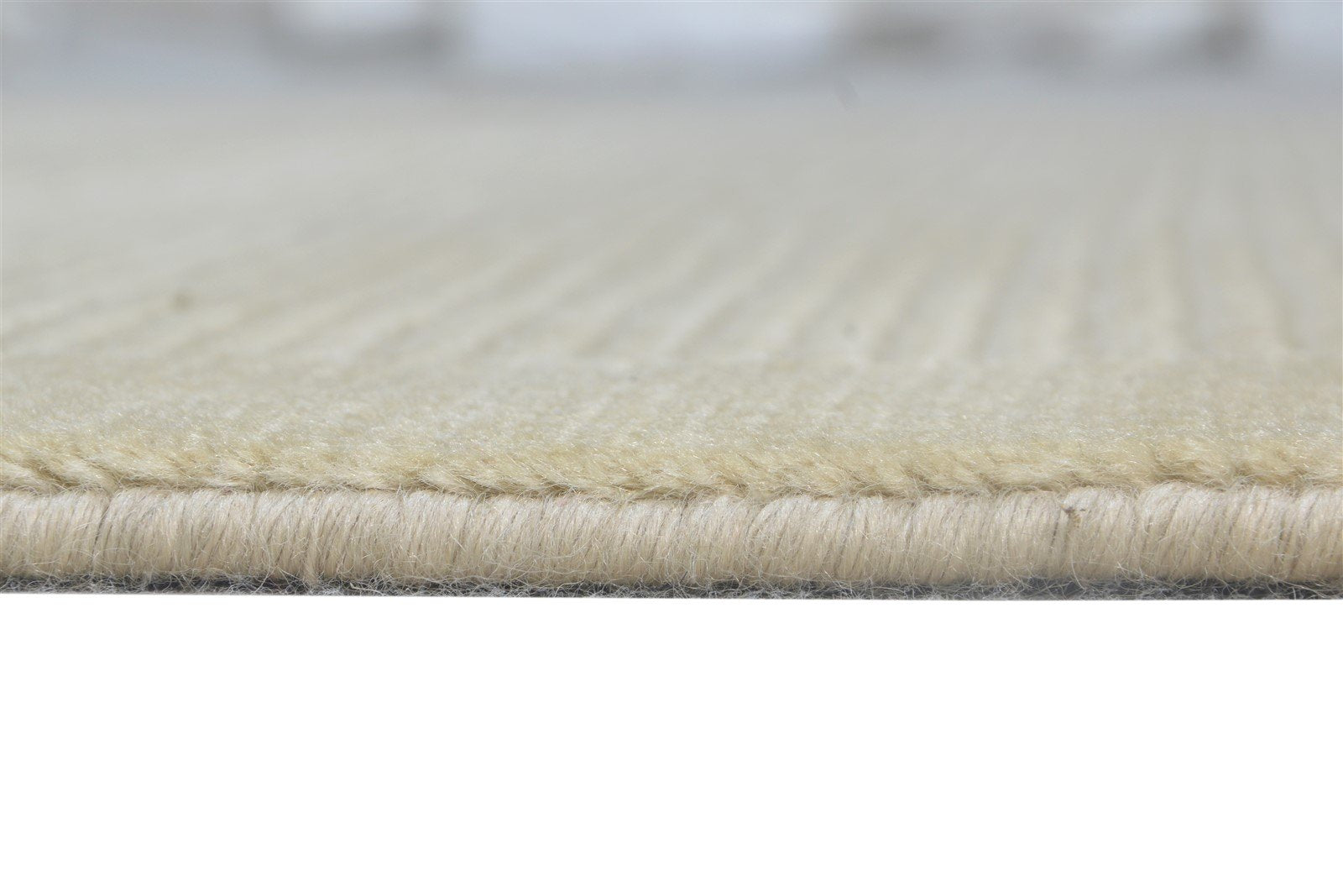 Beige Silk Rug 4X6 Modern Hand Knotted Scandinavian Bordered Room Size Carpet Area Rug