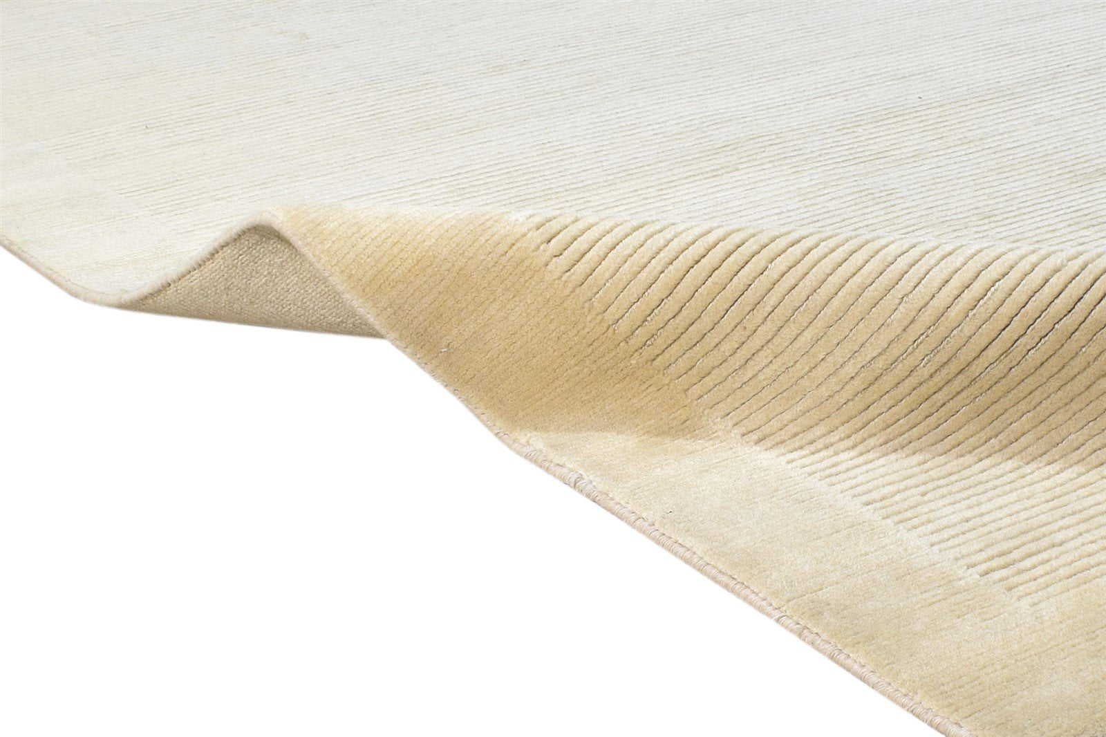 Beige Silk Rug 4X6 Modern Hand Knotted Scandinavian Bordered Room Size Carpet Area Rug