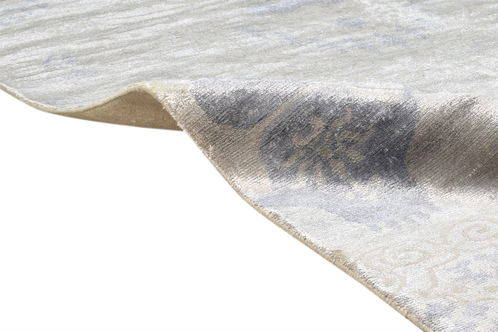 Silk Grey Rug 4' X 6' Modern Hand Knotted American Abstract Room Size Carpet Area Rug