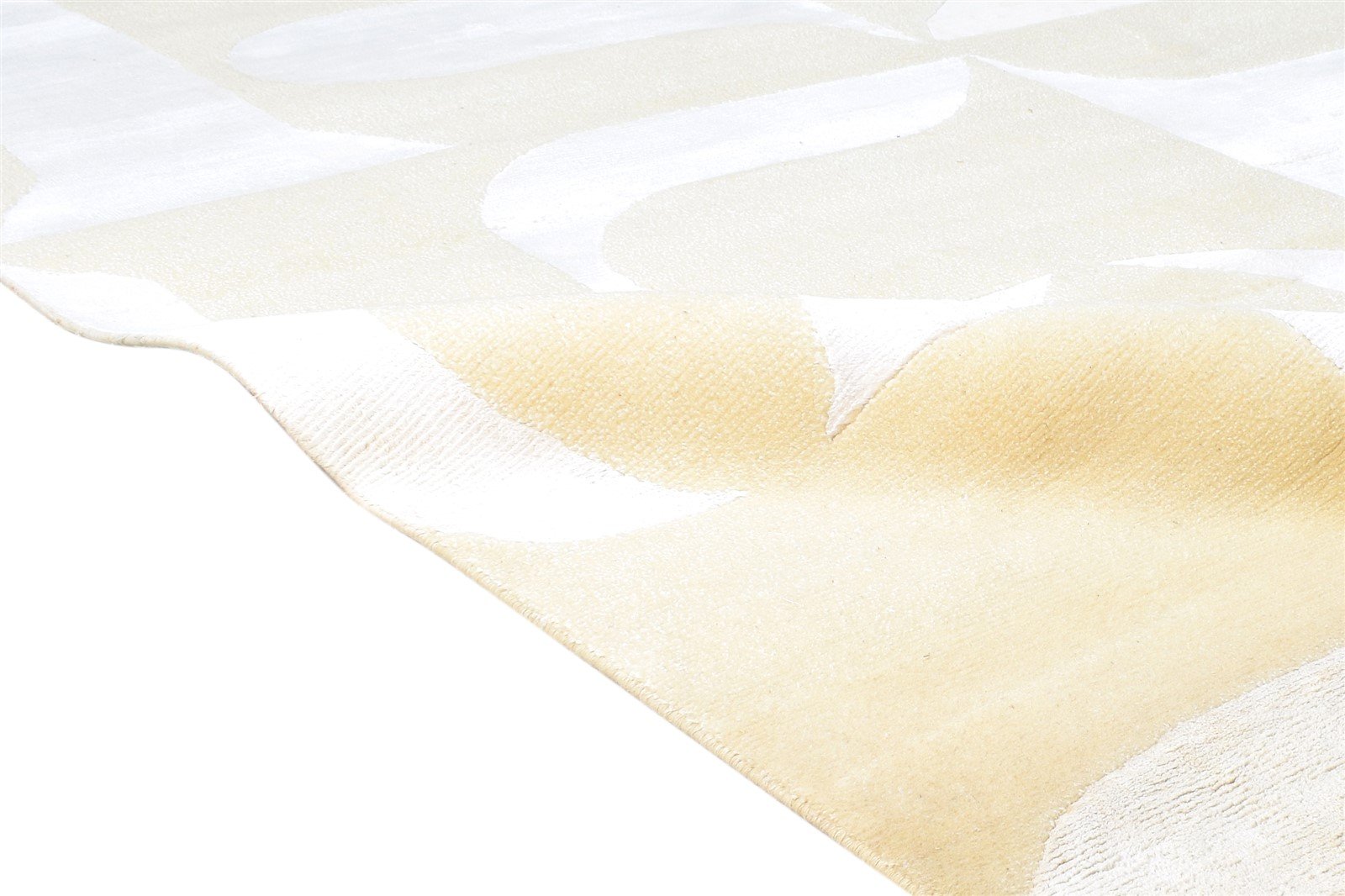 Hand Knotted Beige Wool / Silk Rug 6X8 Modern Scandinavian Abstract Room Size Area Rug