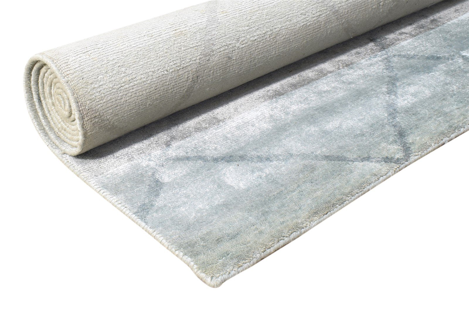 Grey Silk Rug 6' X 9' Modern Hand Knotted Moroccan Diamond Room Size Carpet Area Rug