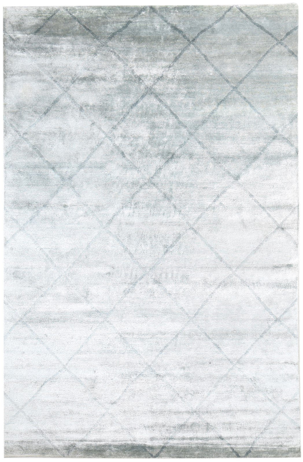 Grey Silk Rug 6' X 9' Modern Hand Knotted Moroccan Diamond Room Size Carpet Area Rug
