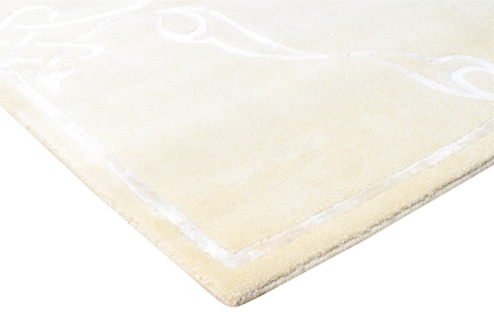 6X9 Rug Silk Beige Modern Hand Knotted Scandinavian Abstract Room Size Carpet Area Rug