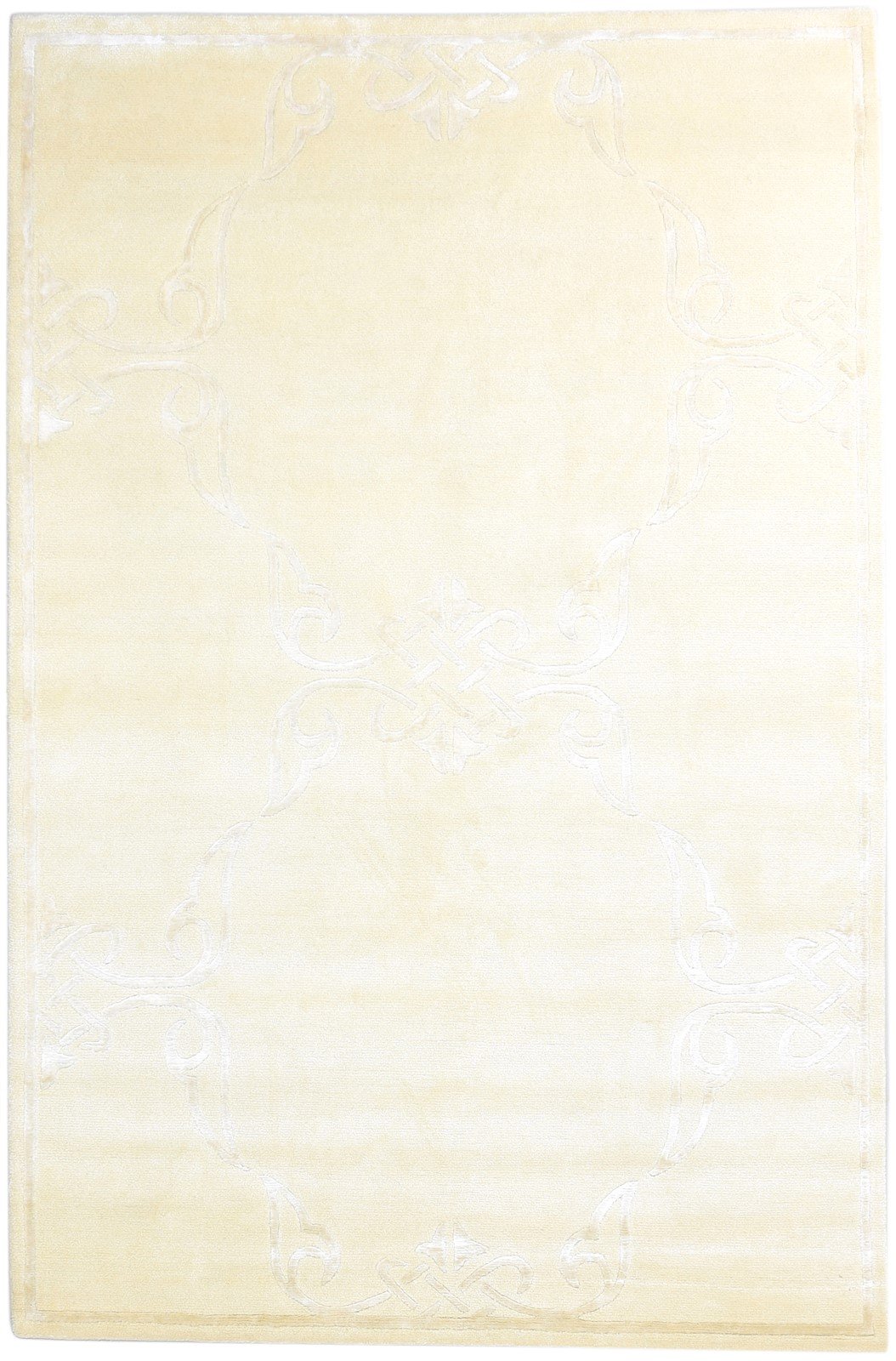 6X9 Rug Silk Beige Modern Hand Knotted Scandinavian Abstract Room Size Carpet Area Rug