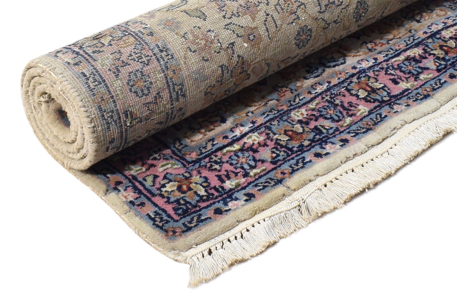 2' X 4' Rug Wool Beige Persian Hand Knotted Kashan Oriental Small Carpet Area Rug