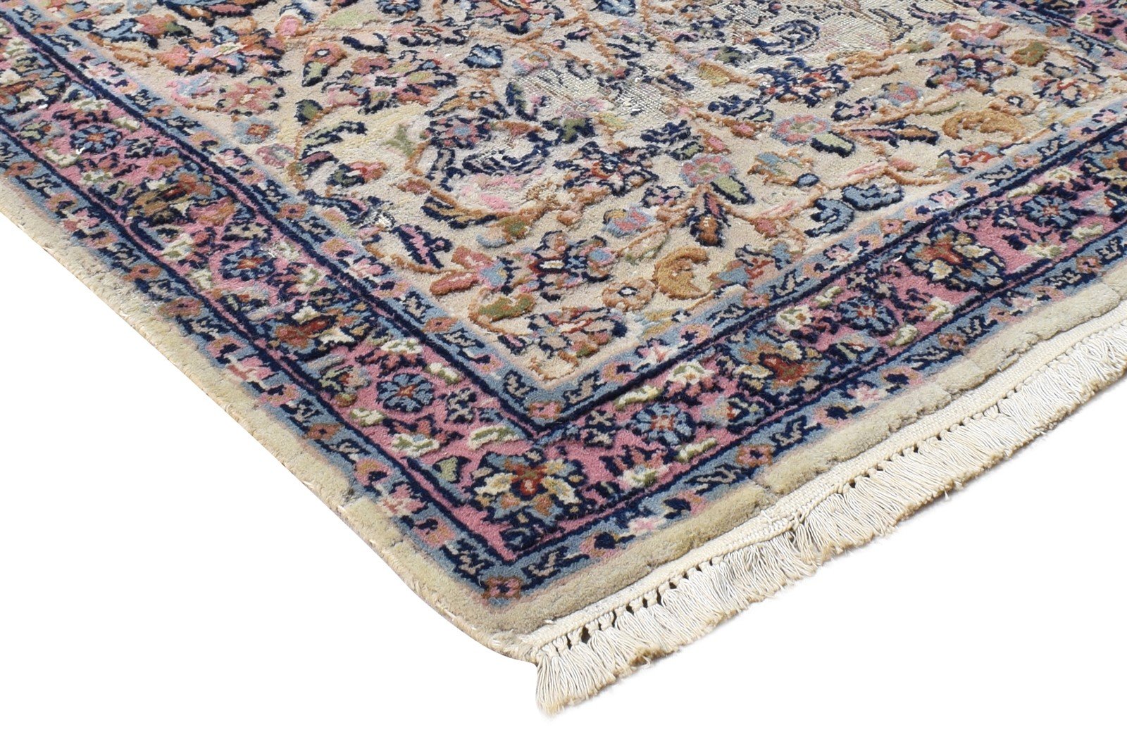 2' X 4' Rug Wool Beige Persian Hand Knotted Kashan Oriental Small Carpet Area Rug