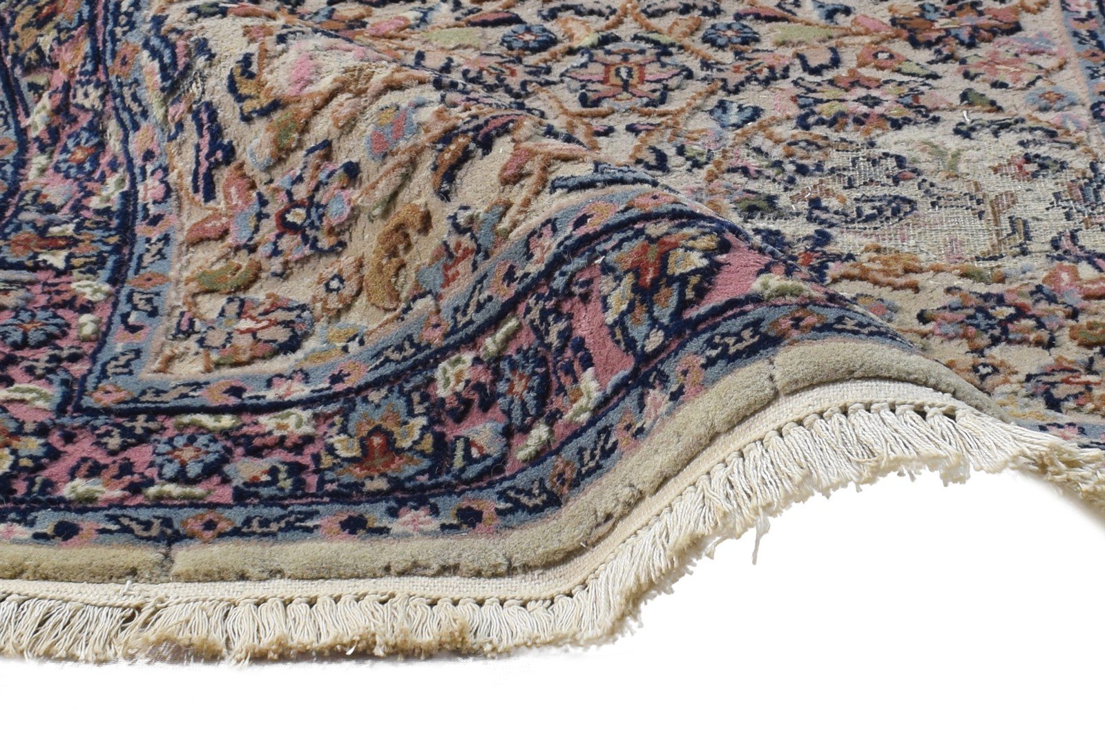 2' X 4' Rug Wool Beige Persian Hand Knotted Kashan Oriental Small Carpet Area Rug