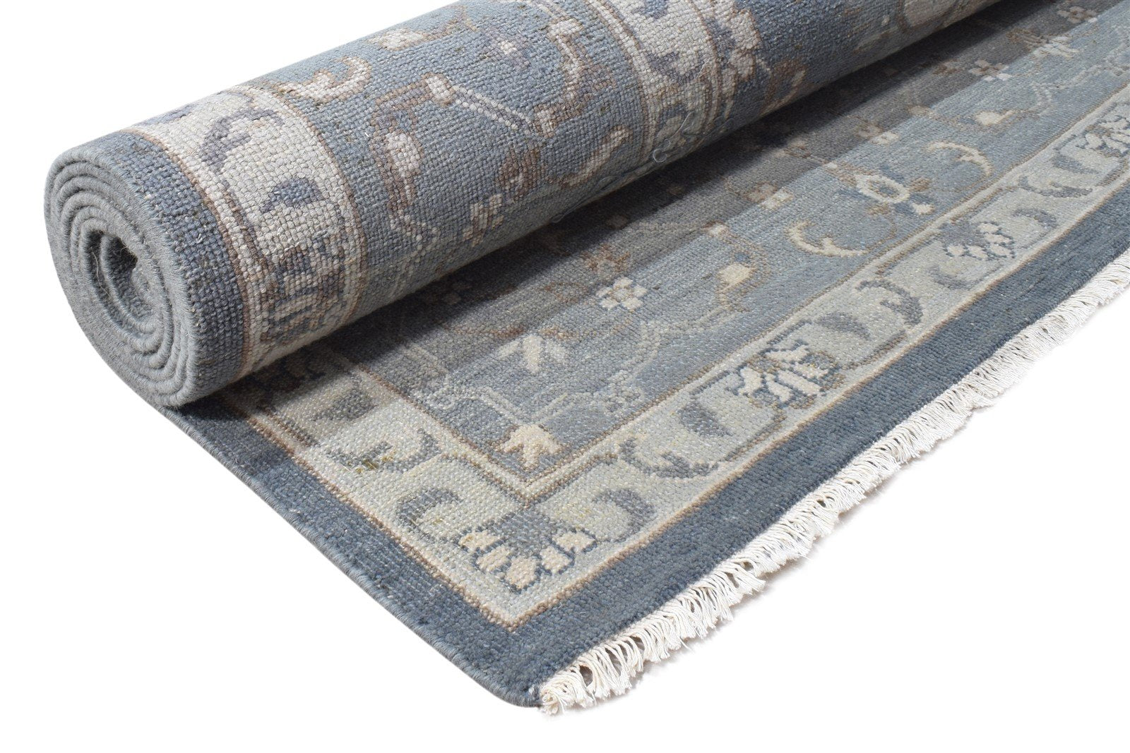 Grey Wool Rug 8' X 10' Persien Hand Knotted Oushak Oriental Large Carpet Area Rug
