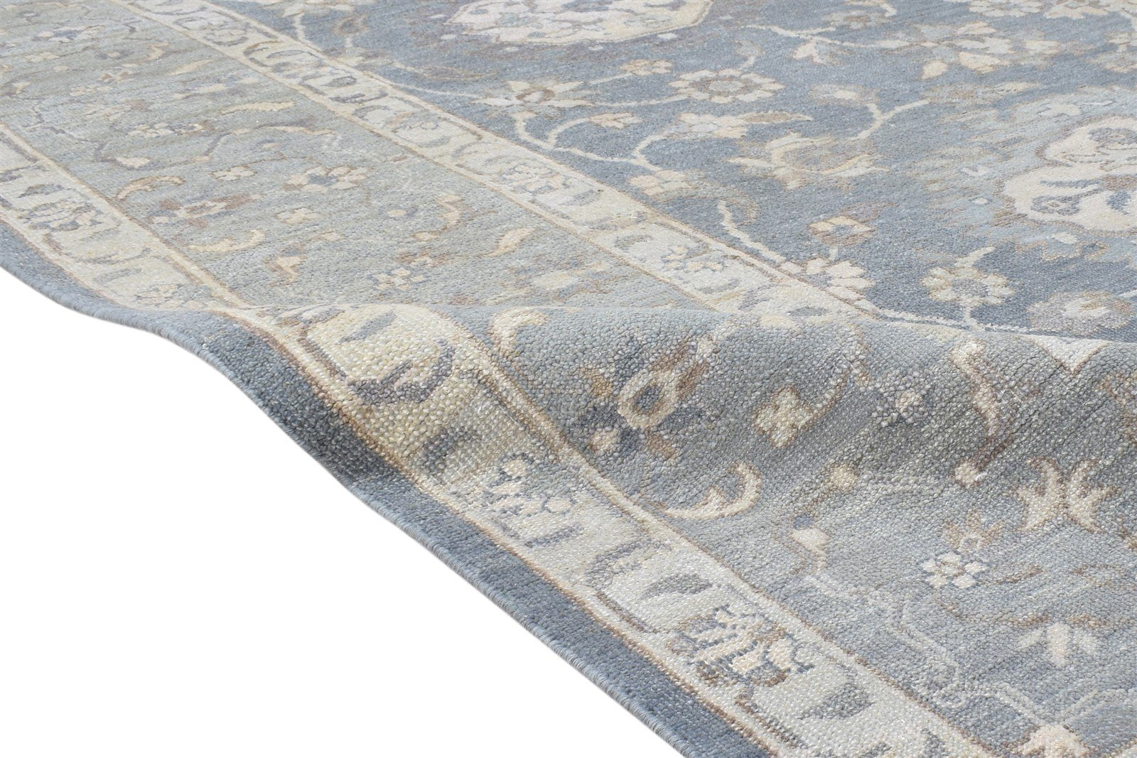 Grey Wool Rug 8' X 10' Persien Hand Knotted Oushak Oriental Large Carpet Area Rug