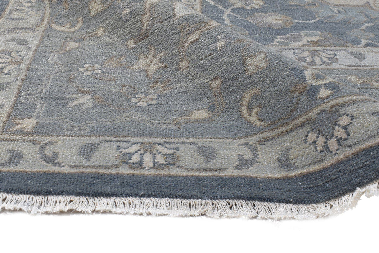 Grey Wool Rug 8' X 10' Persien Hand Knotted Oushak Oriental Large Carpet Area Rug