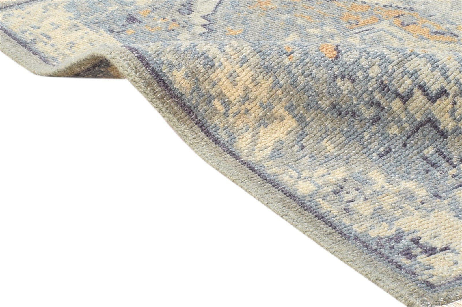 Wool Silk Grey Rug 2' X 3' Modern Hand Knotted American Abstract Small Carpet Area Rug