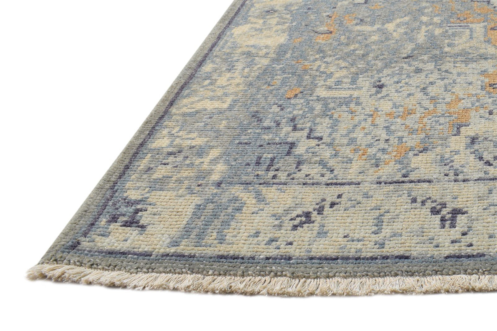 Wool Silk Grey Rug 2' X 3' Modern Hand Knotted American Abstract Small Carpet Area Rug