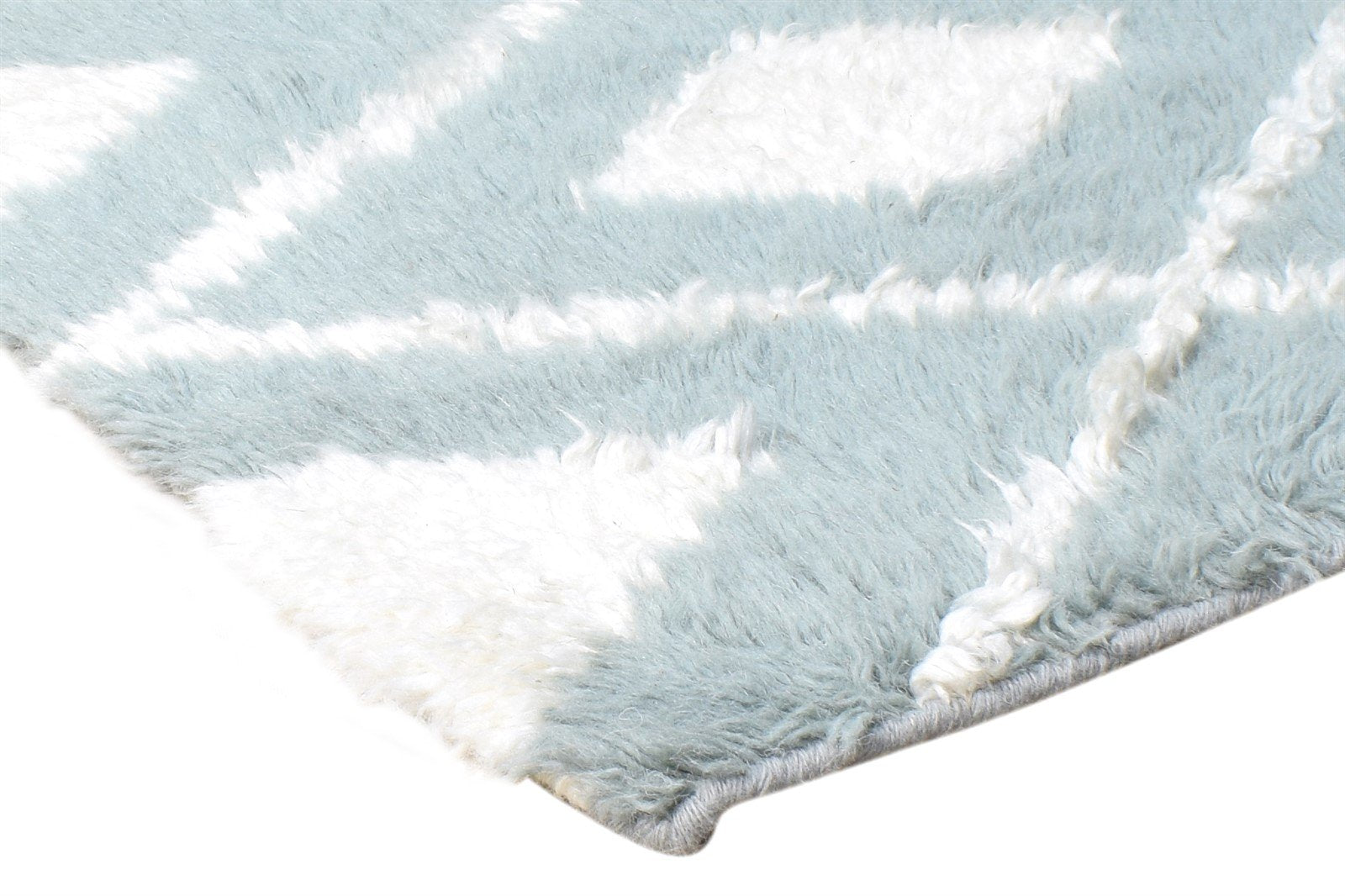 2' X 3' Rug Wool Blue Modern Hand Knotted Scandinavian Diamond Small Carpet Area Rug