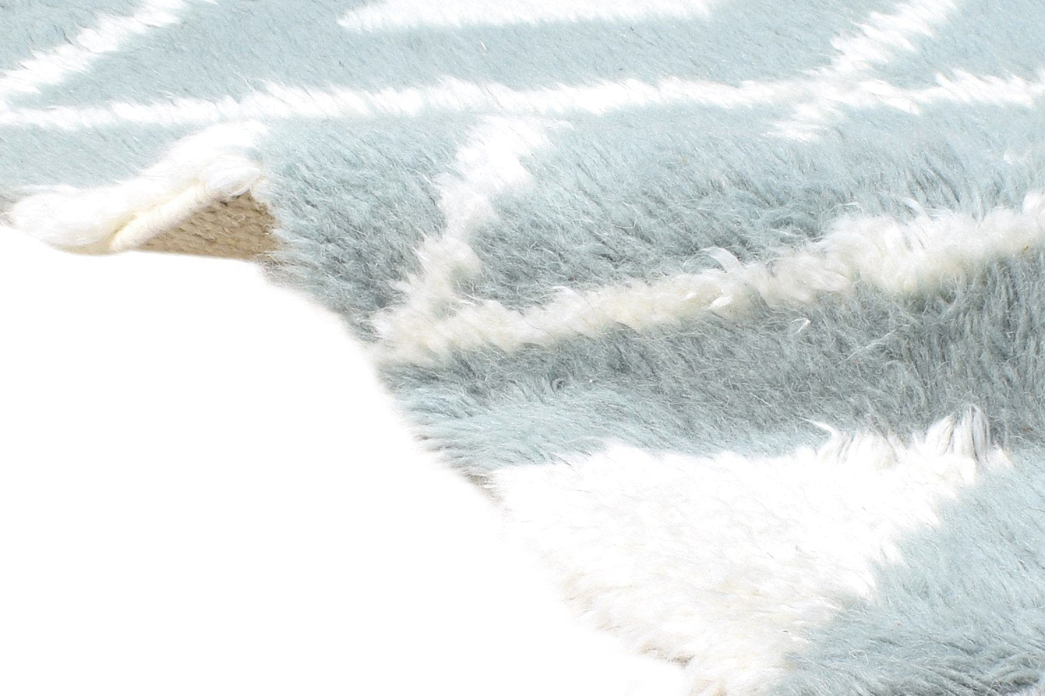 2' X 3' Rug Wool Blue Modern Hand Knotted Scandinavian Diamond Small Carpet Area Rug
