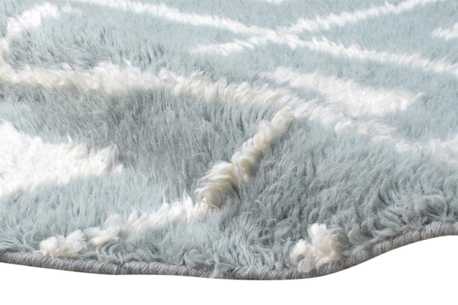 2' X 3' Rug Wool Blue Modern Hand Knotted Scandinavian Diamond Small Carpet Area Rug