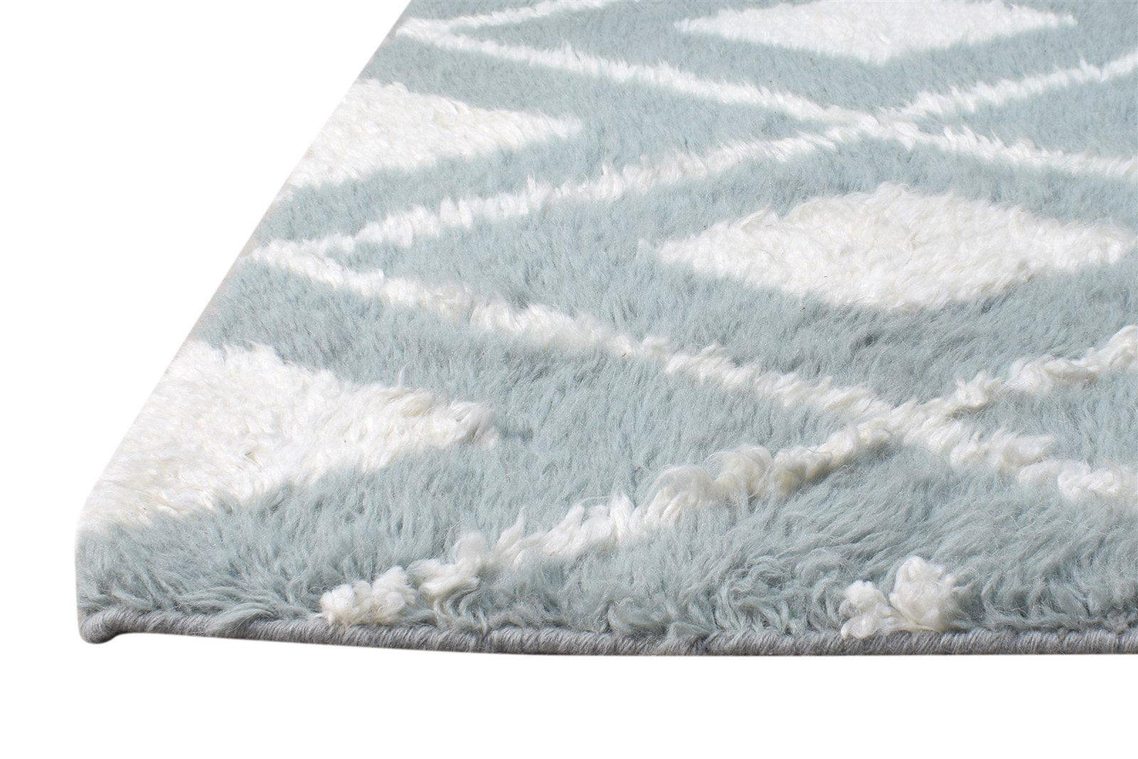 2' X 3' Rug Wool Blue Modern Hand Knotted Scandinavian Diamond Small Carpet Area Rug
