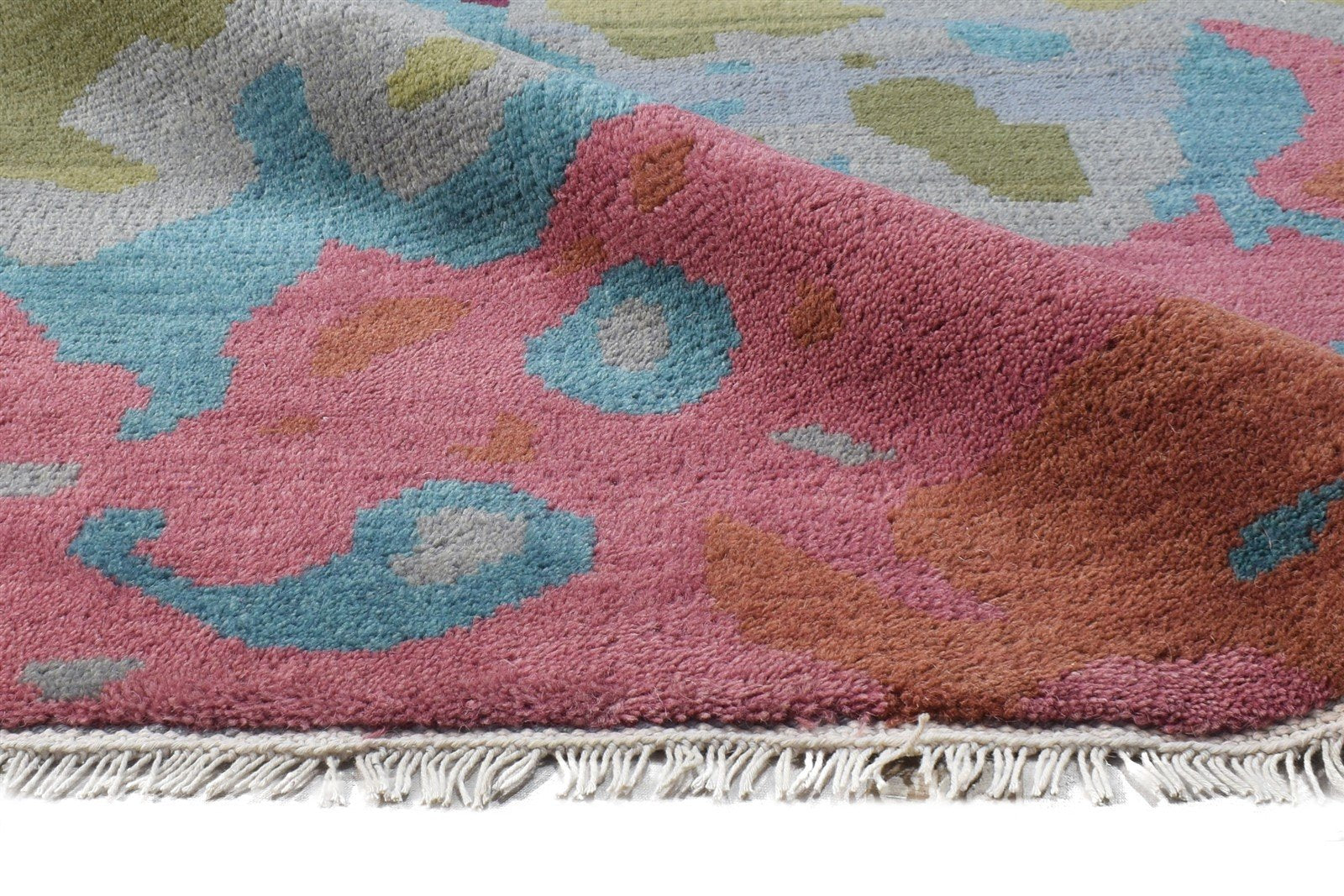 Hand Knotted Purple Wool Rug 6' X 9' Modern American Abstract Room Size Carpet Area Rug