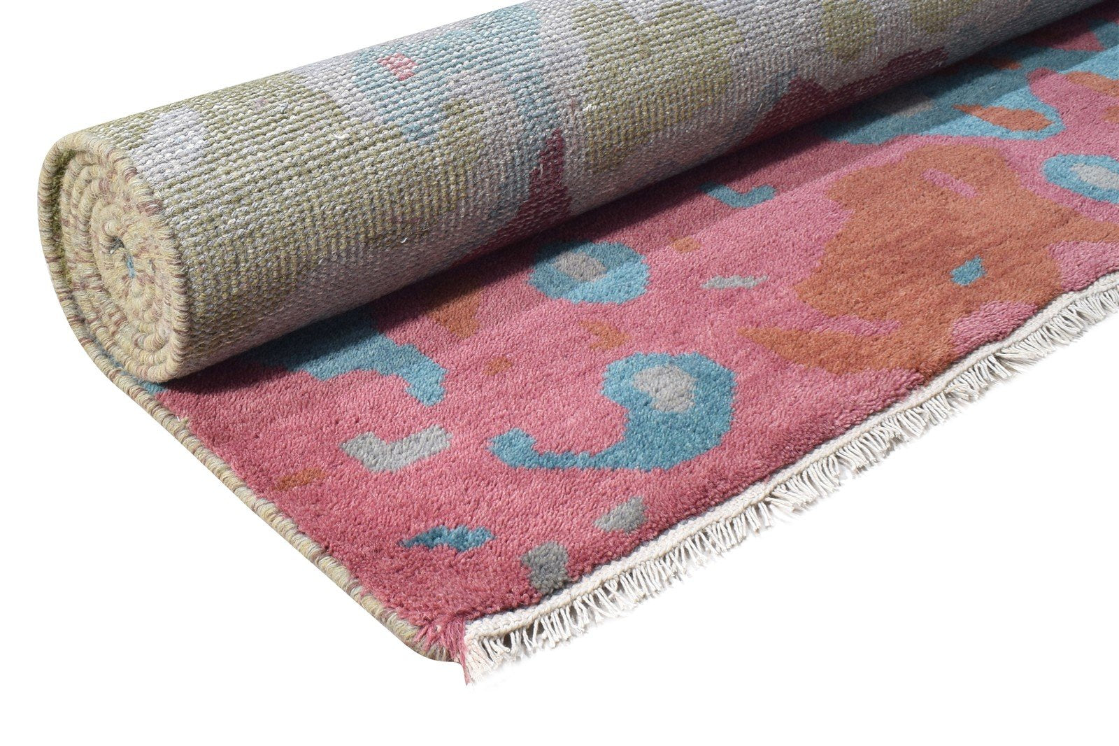 Hand Knotted Purple Wool Rug 6' X 9' Modern American Abstract Room Size Carpet Area Rug