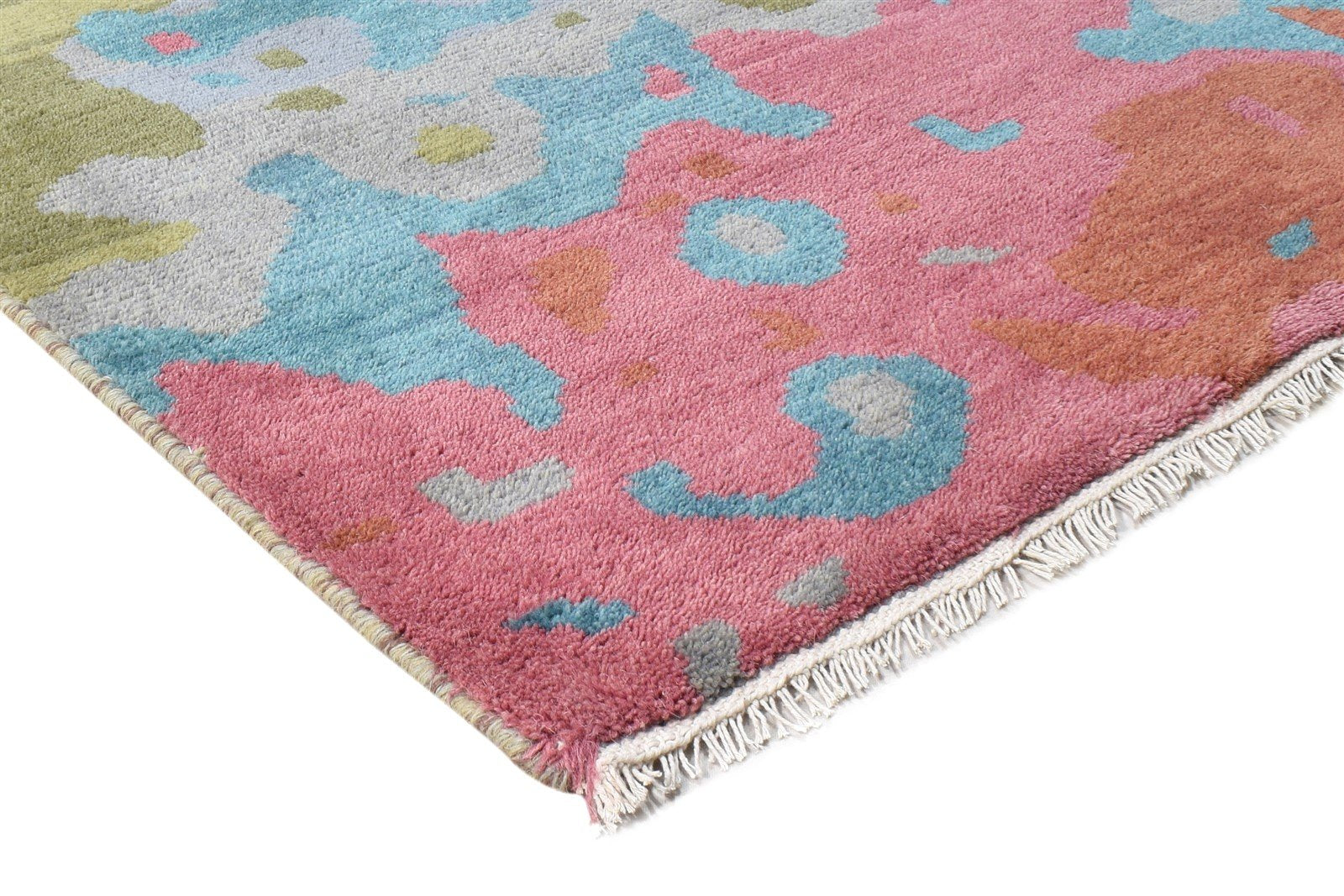 Hand Knotted Purple Wool Rug 6' X 9' Modern American Abstract Room Size Carpet Area Rug