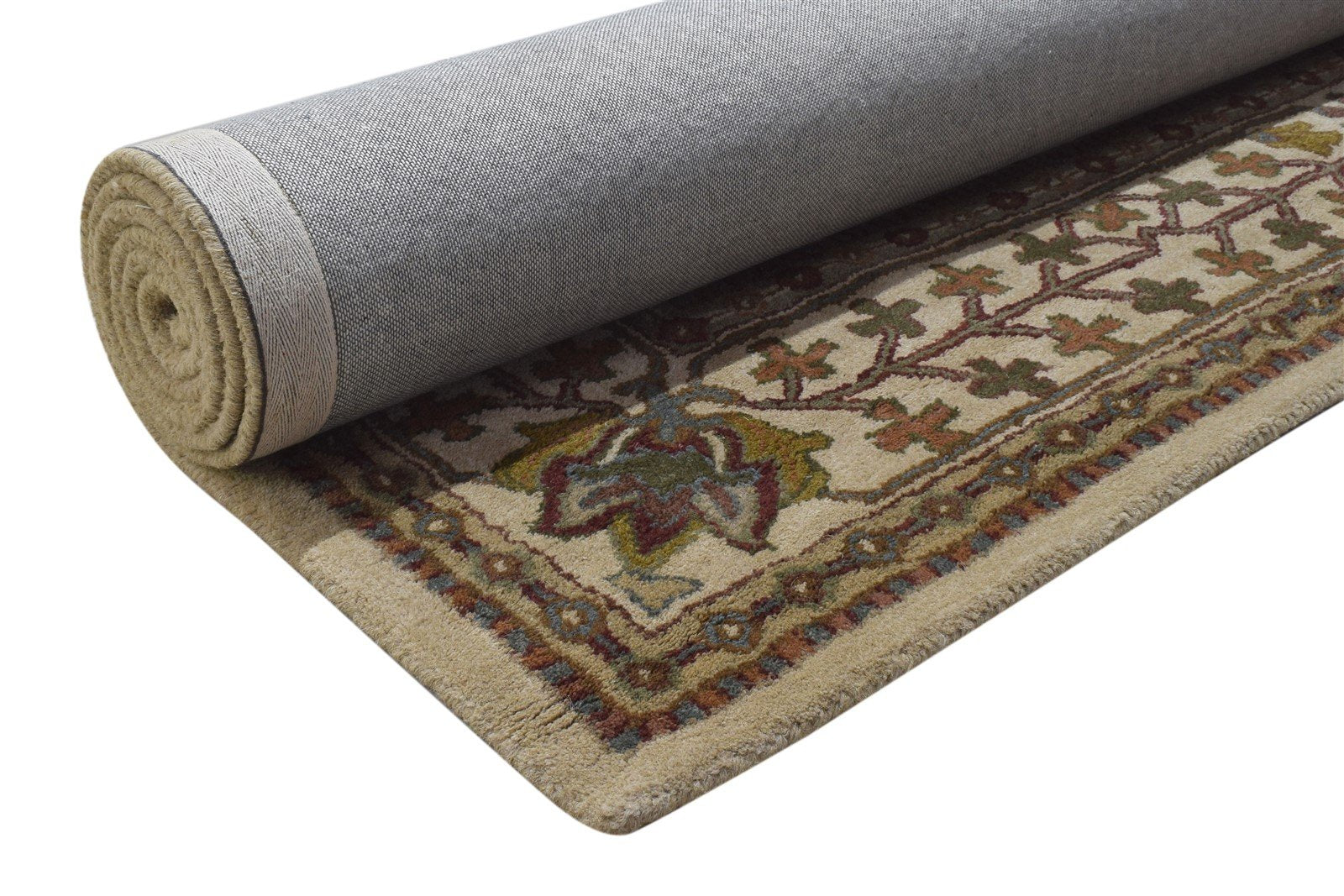 Beige Wool Rug 8' X 10' Persian Hand Tufted Oushak Oriental Large Carpet Area Rug