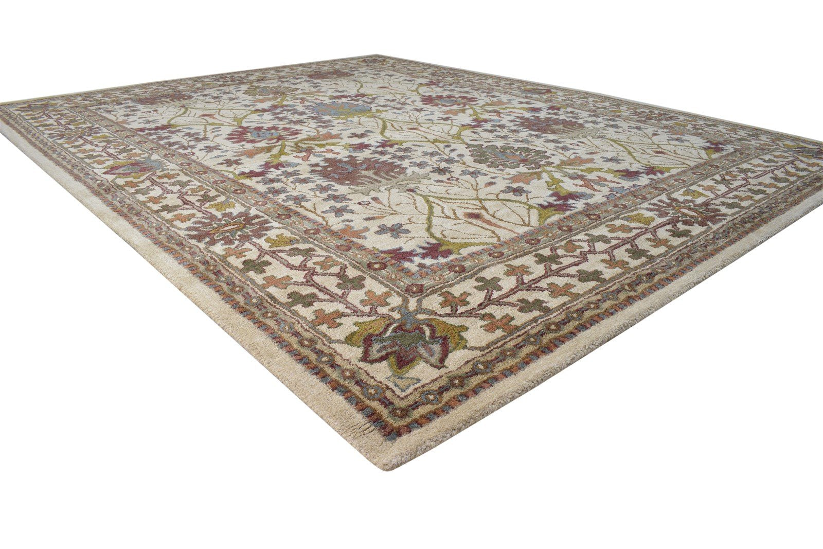 Beige Wool Rug 8' X 10' Persian Hand Tufted Oushak Oriental Large Carpet Area Rug