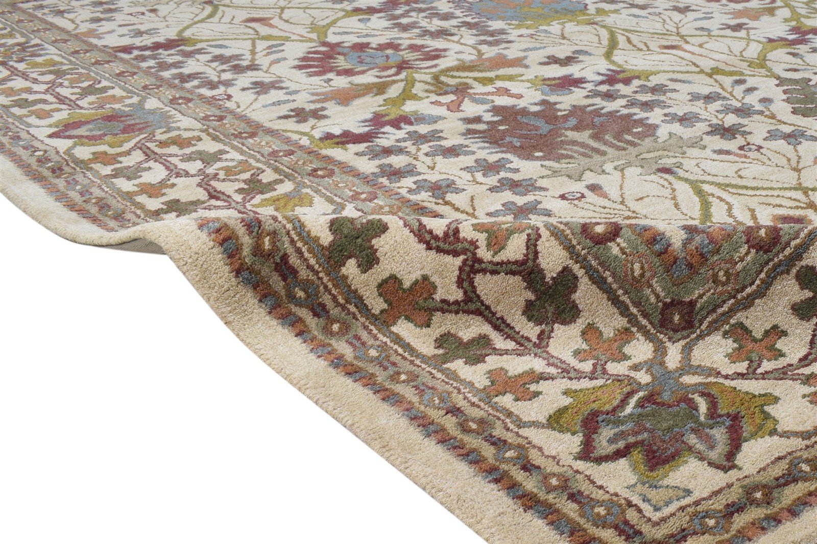Beige Wool Rug 8' X 10' Persian Hand Tufted Oushak Oriental Large Carpet Area Rug