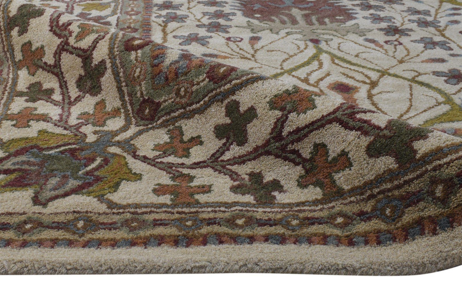 Beige Wool Rug 8' X 10' Persian Hand Tufted Oushak Oriental Large Carpet Area Rug