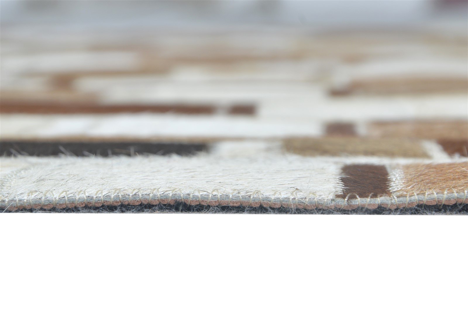 Leather Brown Rug 5X8 Modern Hand Woven Scandinavian Geometric Room Size Carpet Area Rug