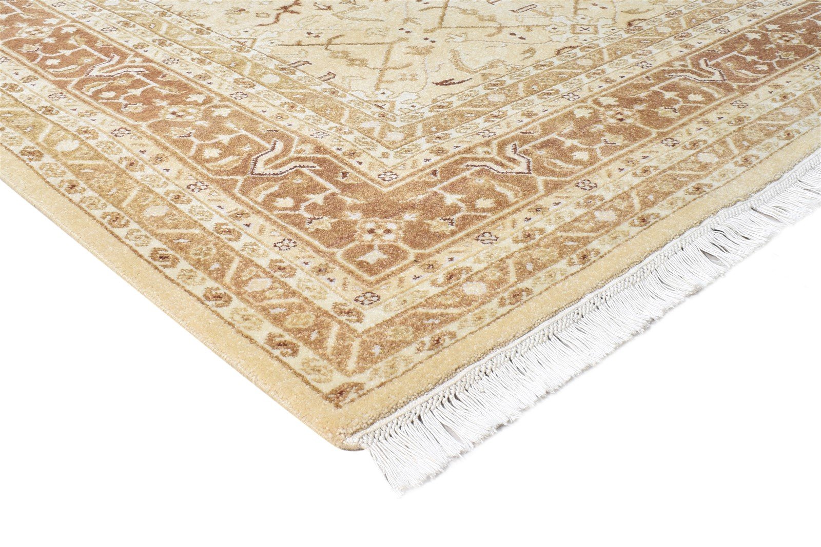Beige Wool Rug 6' X 8' Persian Hand Knotted Agra Oriental Room Size Carpet Area Rug