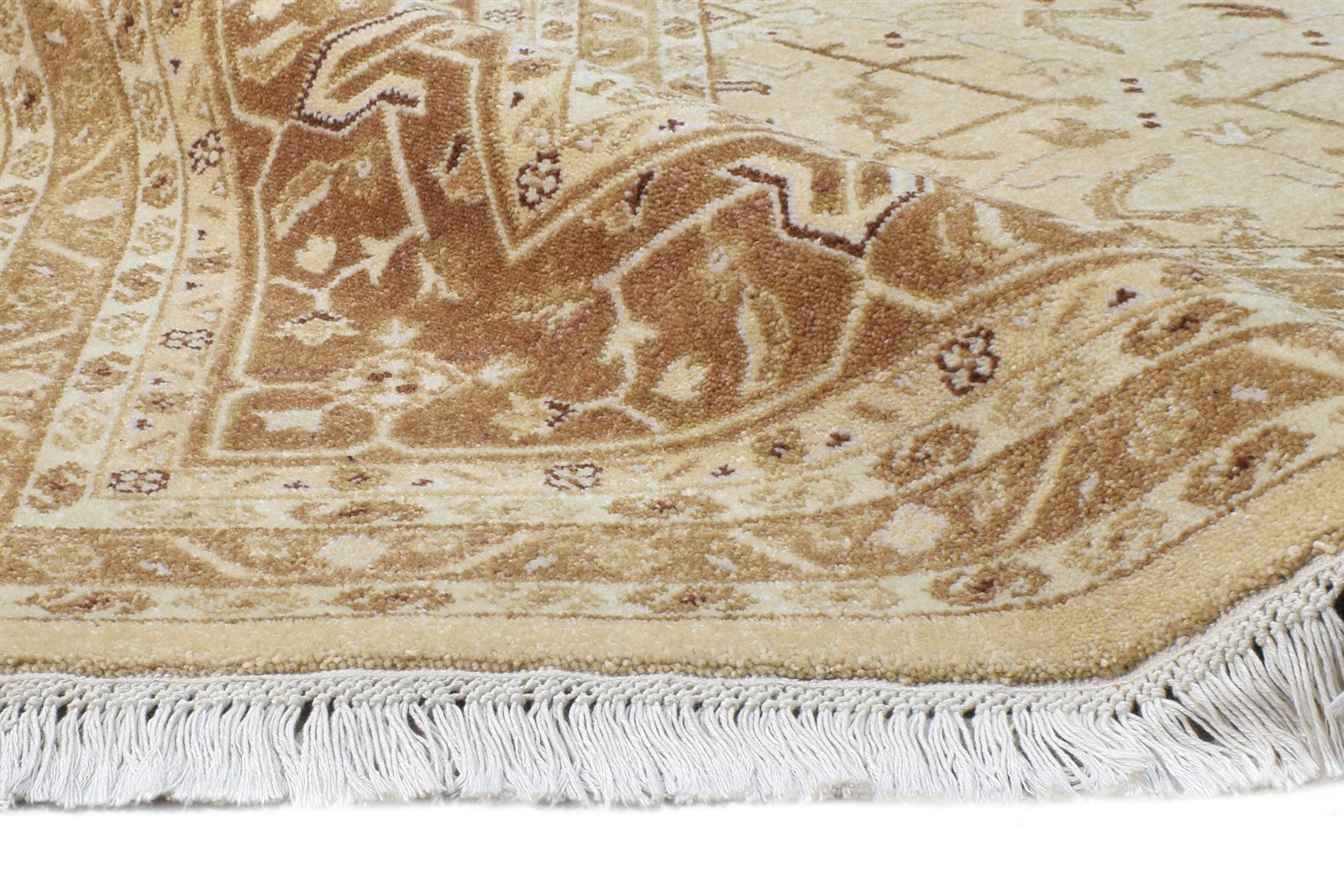 Beige Wool Rug 6' X 8' Persian Hand Knotted Agra Oriental Room Size Carpet Area Rug