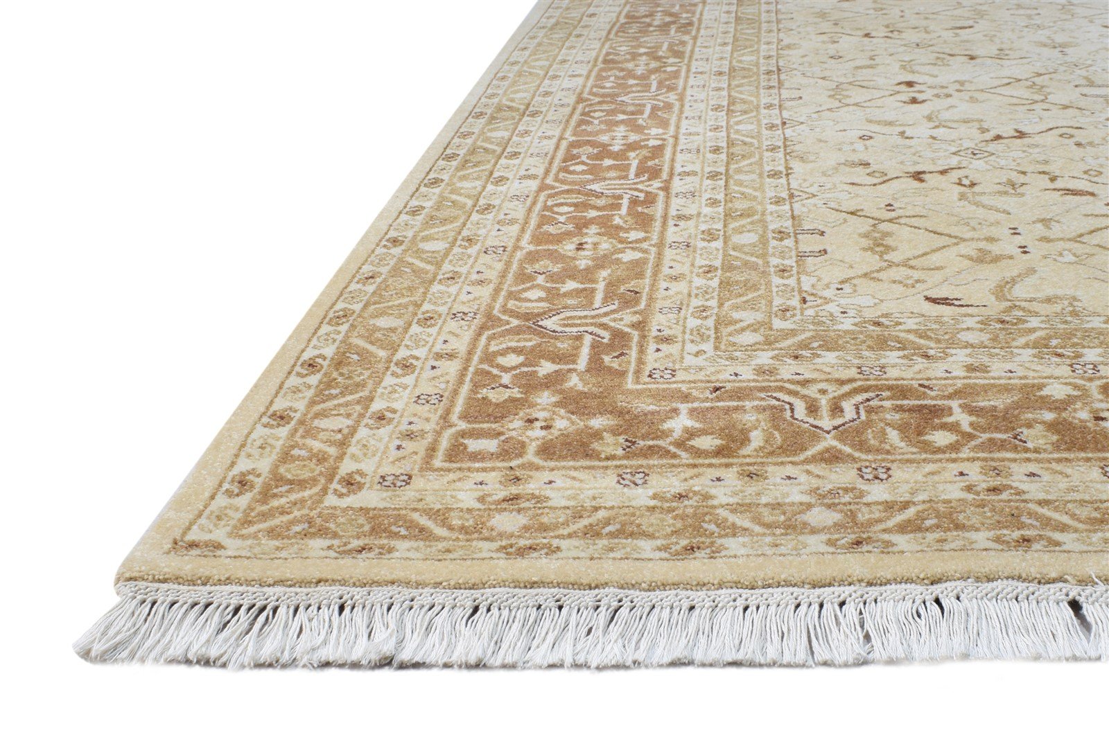 Beige Wool Rug 6' X 8' Persian Hand Knotted Agra Oriental Room Size Carpet Area Rug