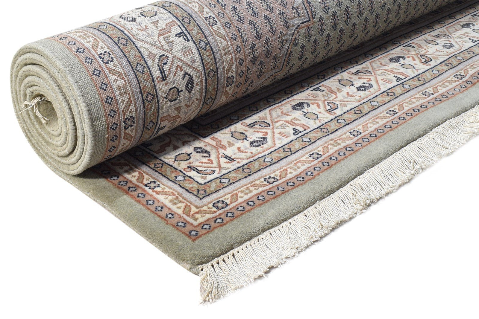 Hand Knotted Grey Wool Rug 6' X 8' Persian Qum Oriental Room Size Carpet Area Rug
