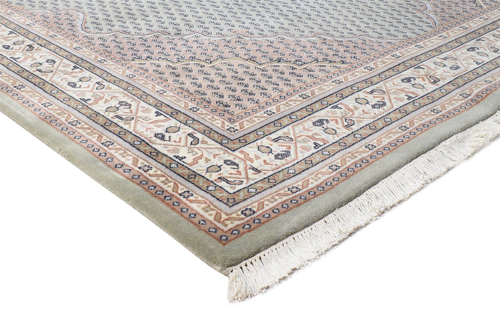 Hand Knotted Grey Wool Rug 6' X 8' Persian Qum Oriental Room Size Carpet Area Rug