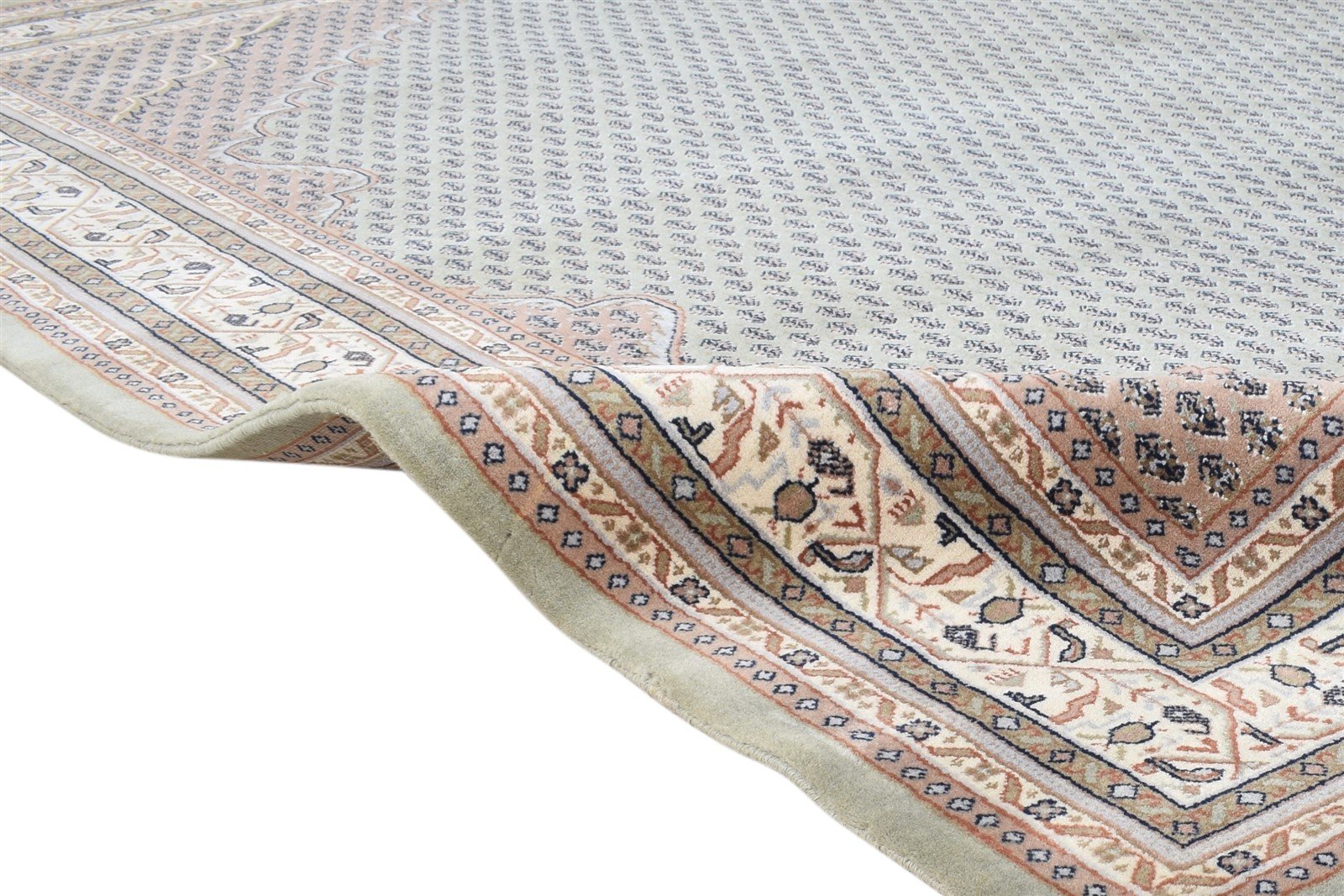 Hand Knotted Grey Wool Rug 6' X 8' Persian Qum Oriental Room Size Carpet Area Rug