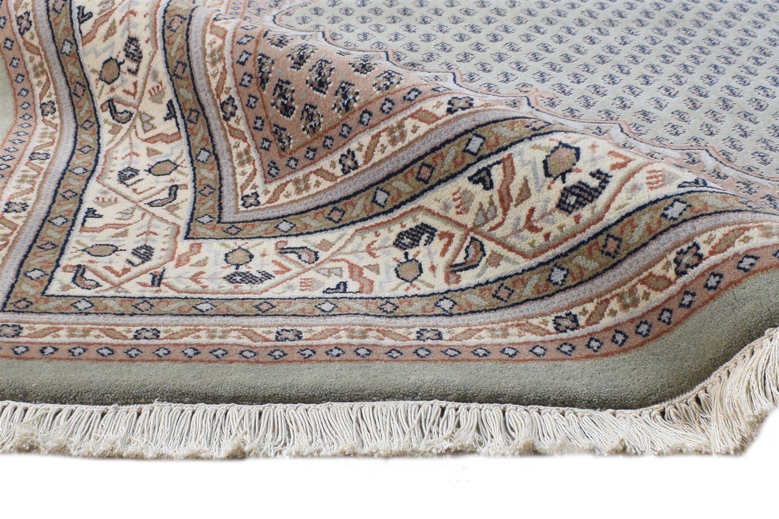 Hand Knotted Grey Wool Rug 6' X 8' Persian Qum Oriental Room Size Carpet Area Rug