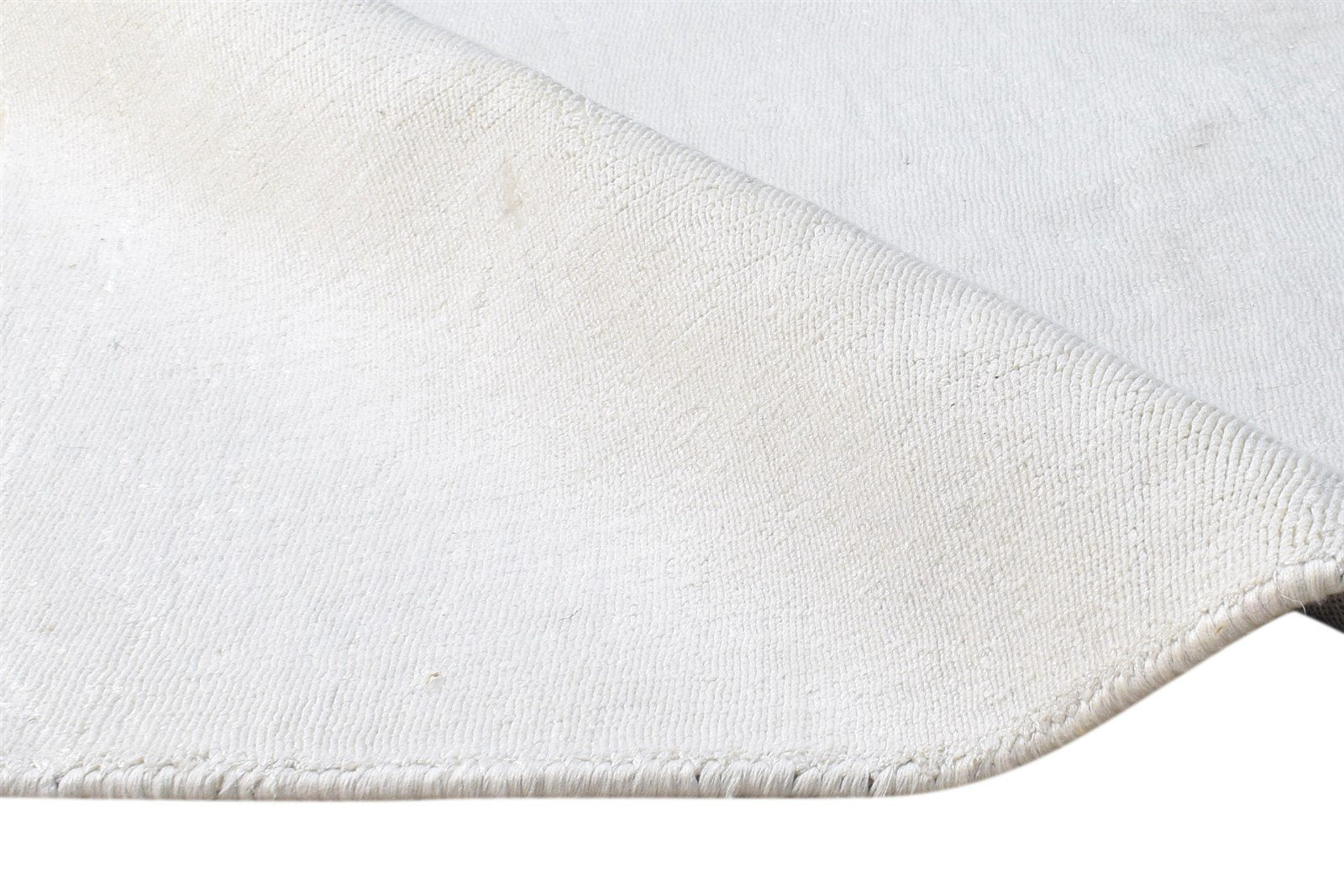 Off-White Silk Rug 2' X 3' Modern Handloom Scandinavian Solid Small Carpet Area Rug